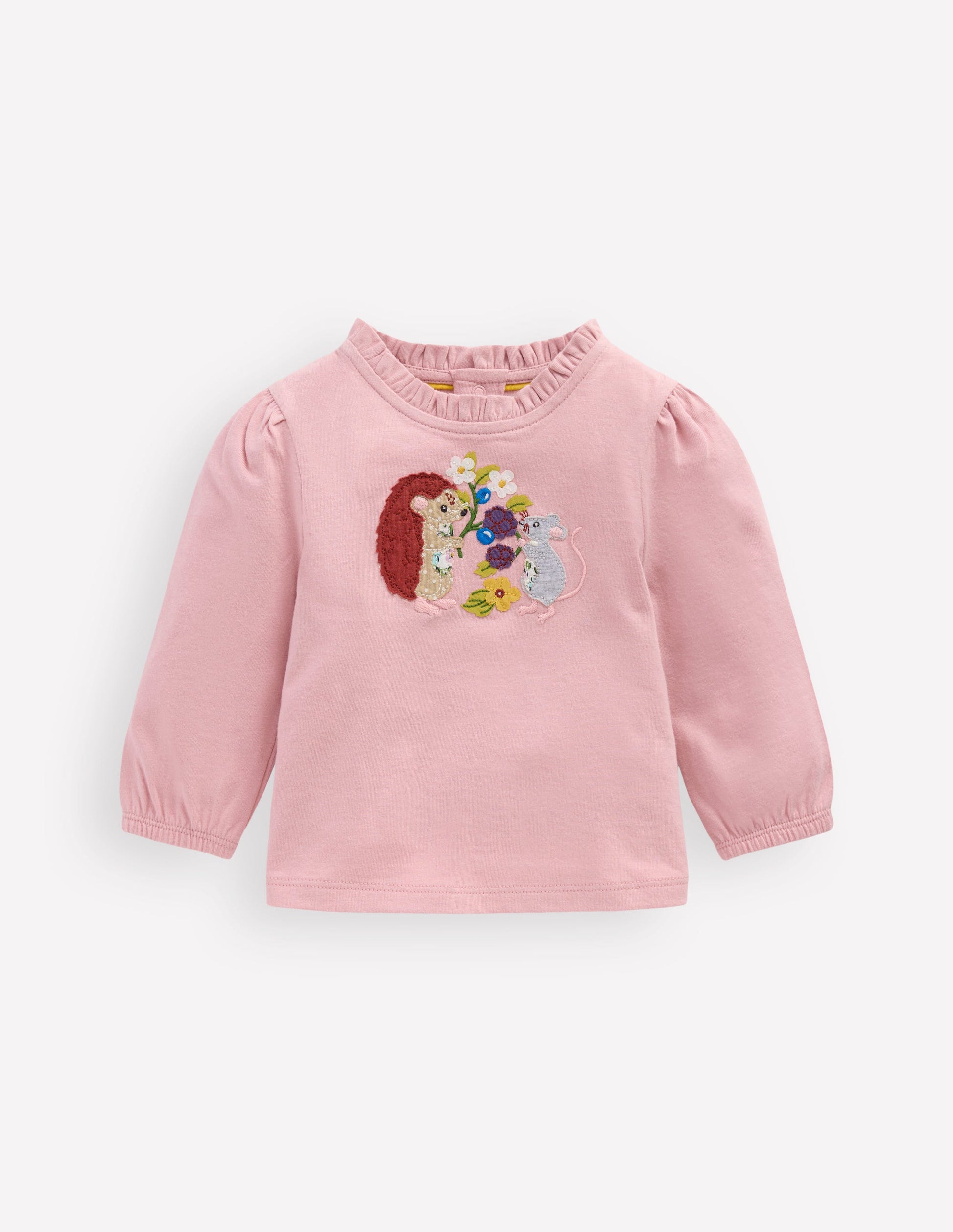 Appliqué T-shirt-Vintage Pink Seasonal Animals-1