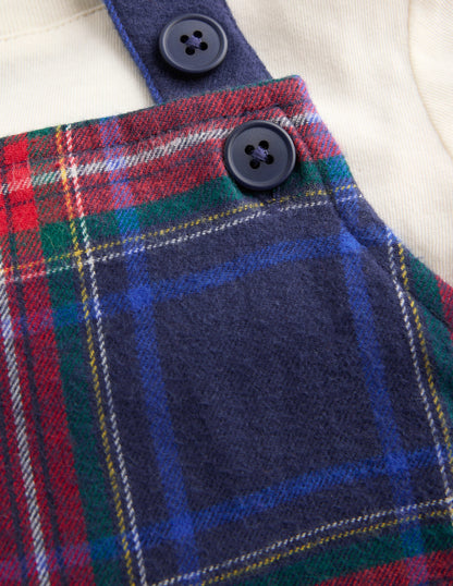 Nostalgic Romper Set-Navy Check-3