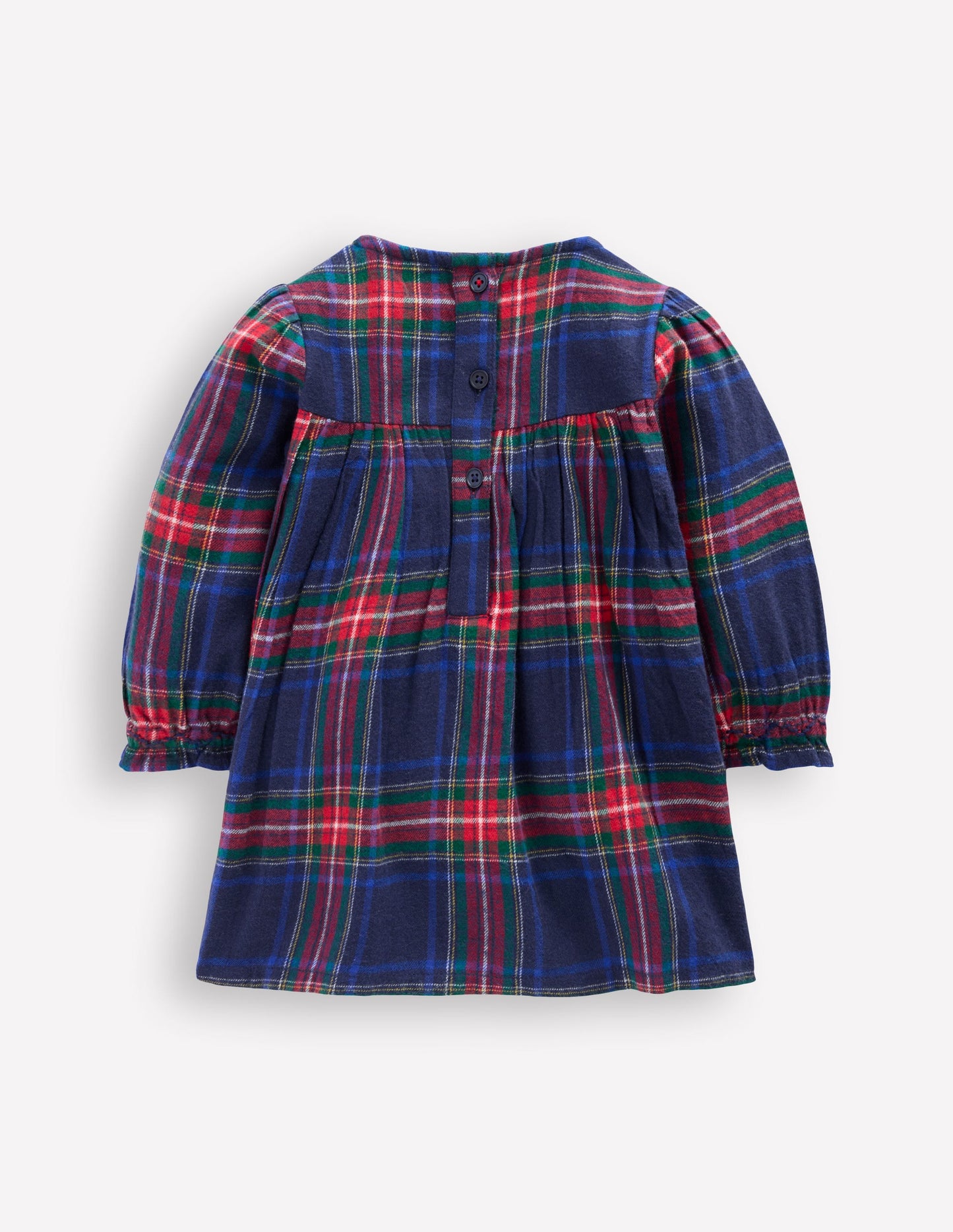 Smocked Occasion Dress-Navy Check