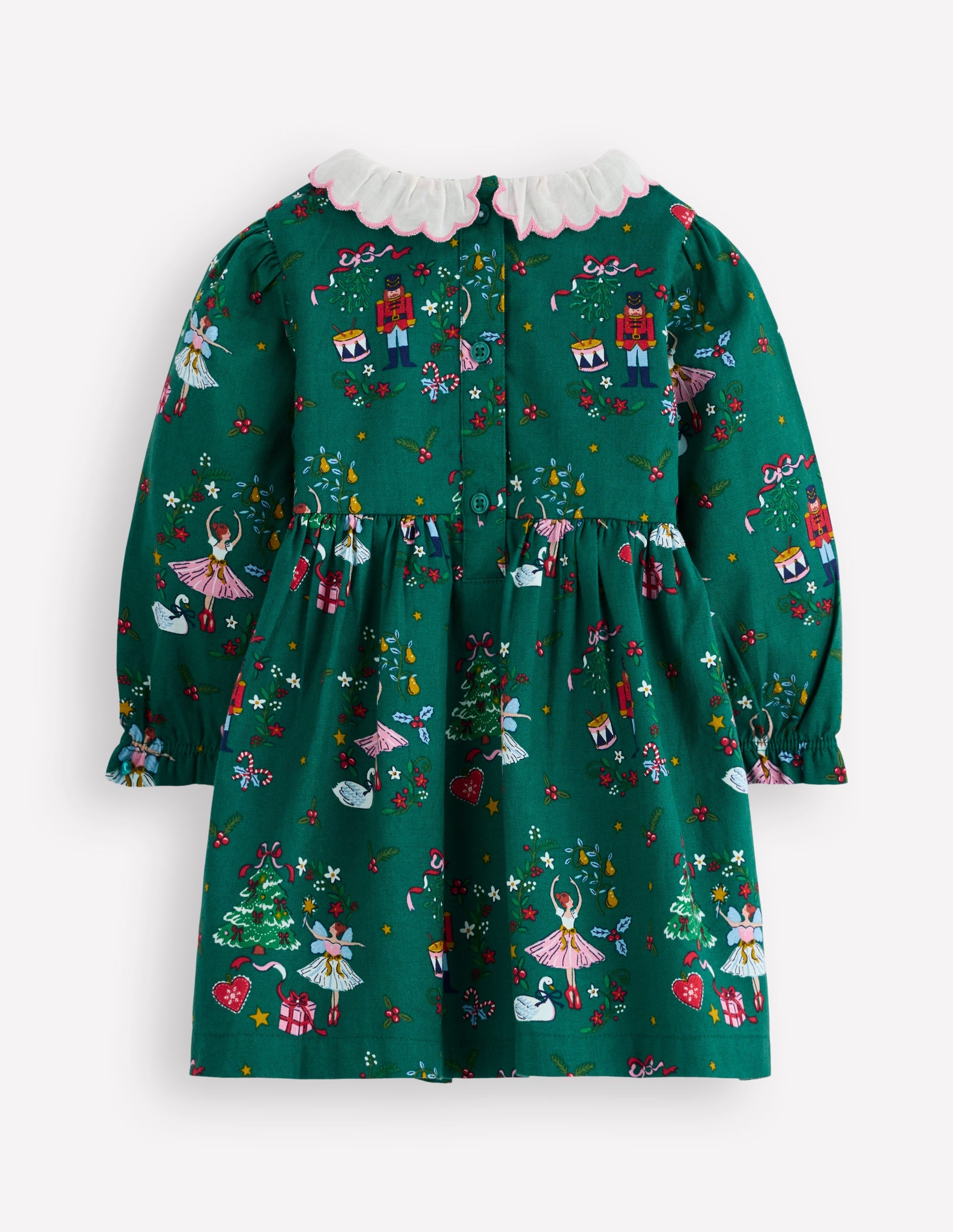 Smocked Party Dress-Alpine Green Festive | Boden USA