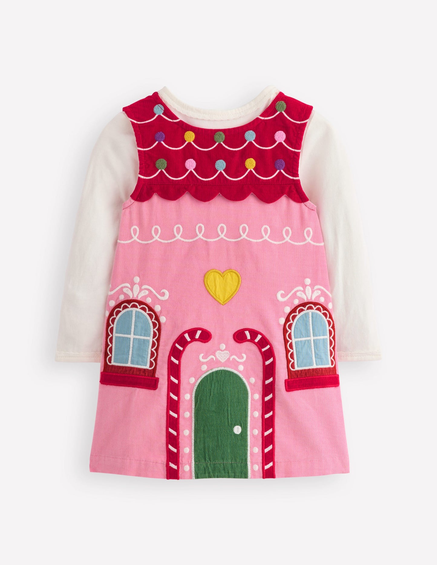 Novelty Cord Dress Set-Gingerbread House