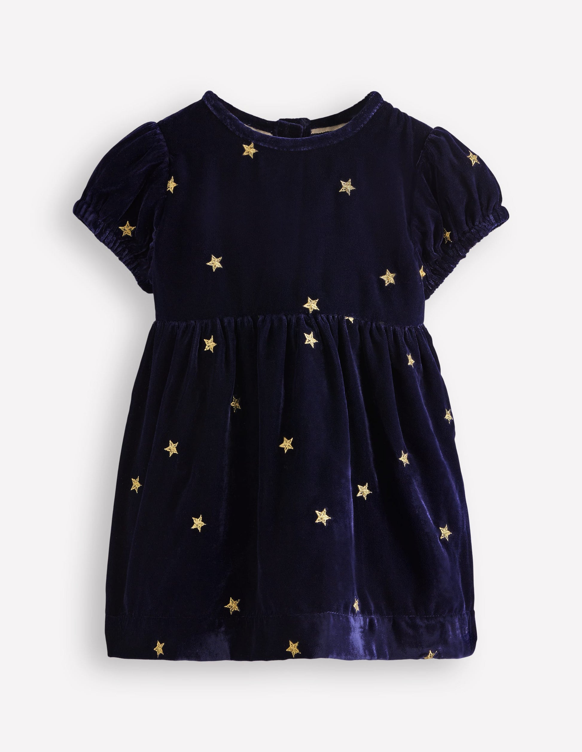 Velvet Party Dress-Navy Stars-1