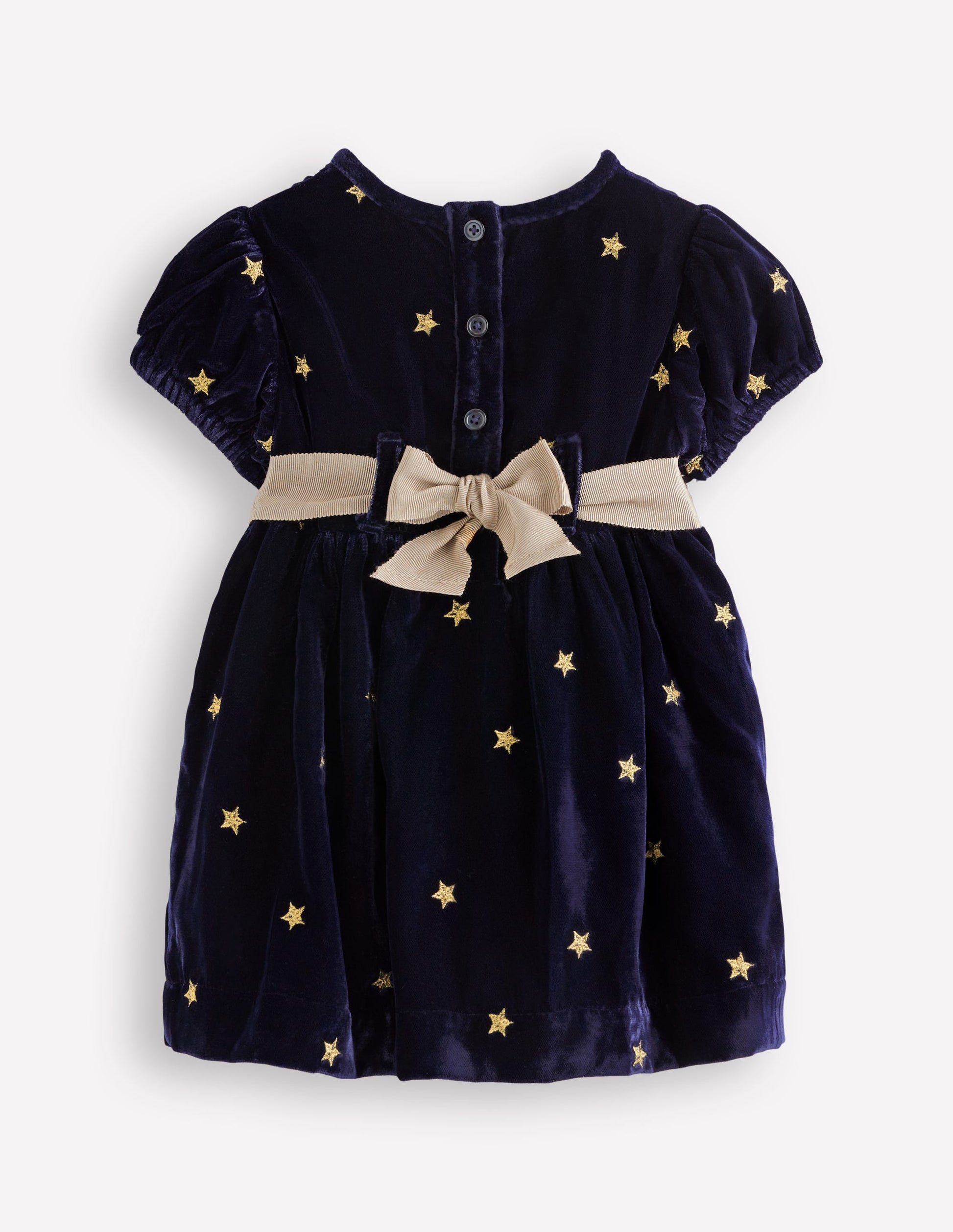 Velvet Party Dress-Navy Stars-2