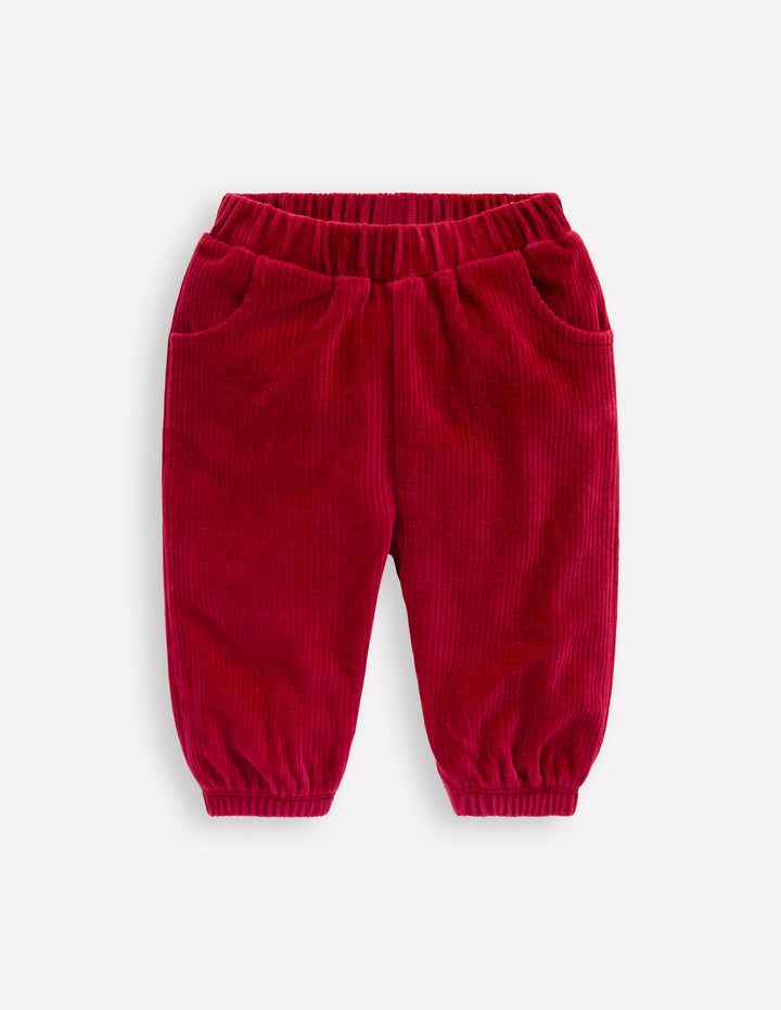 Jersey Cord Pants-Carmine Red