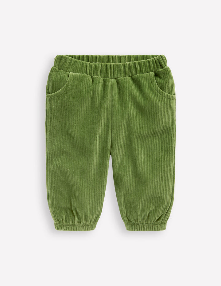 Jersey Cord Pants-Broccoli Green