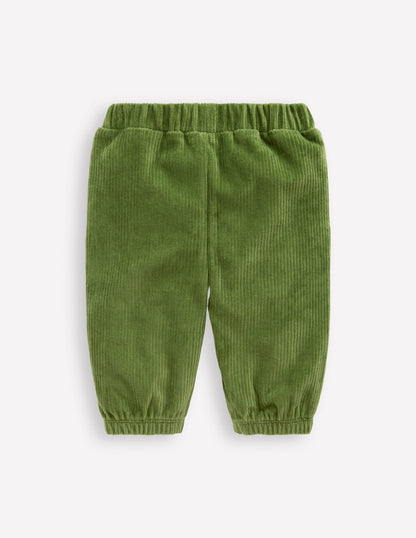 Jersey Cord Pants-Broccoli Green-2