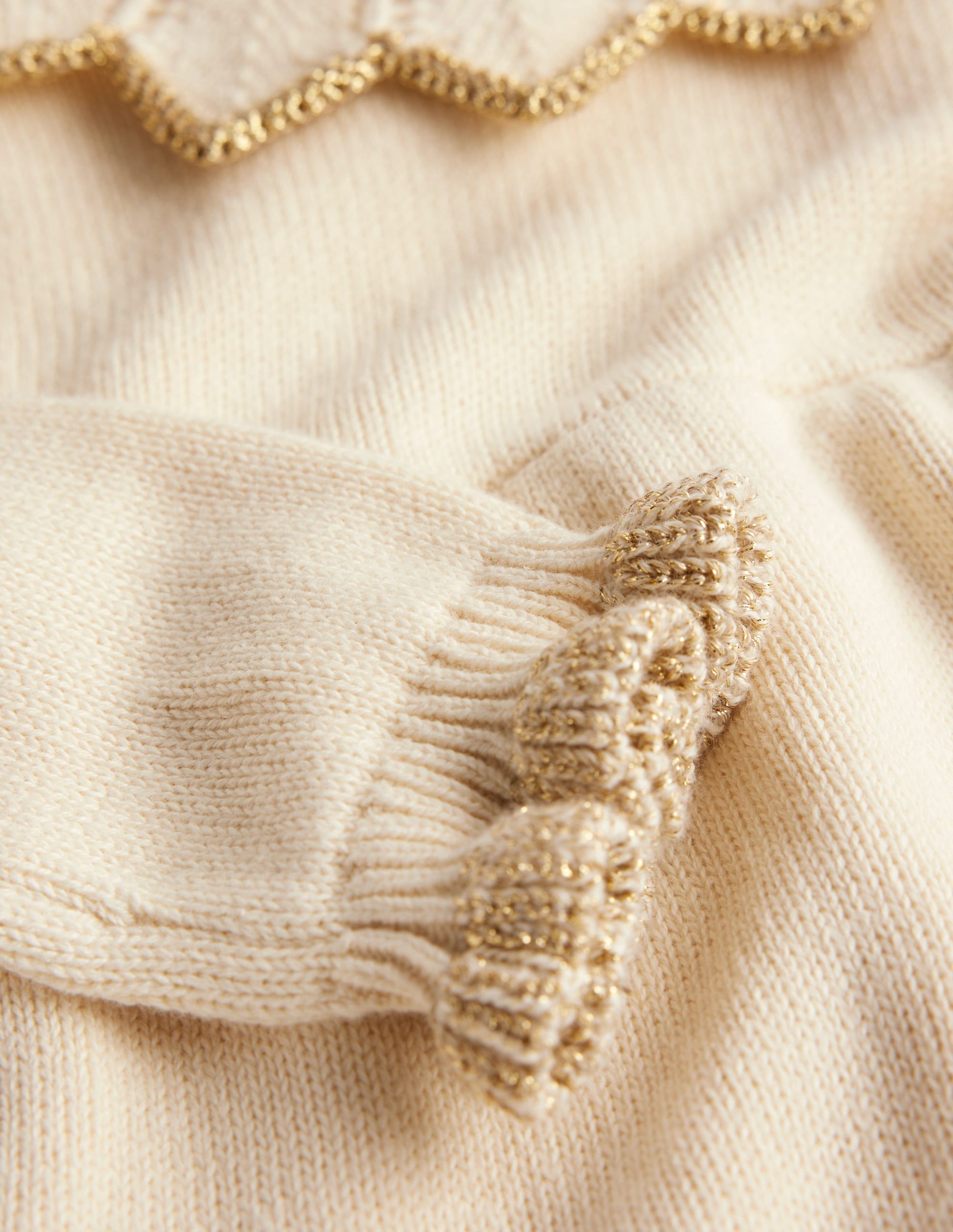 Pretty Collared Knitted Dress-Ivory-3