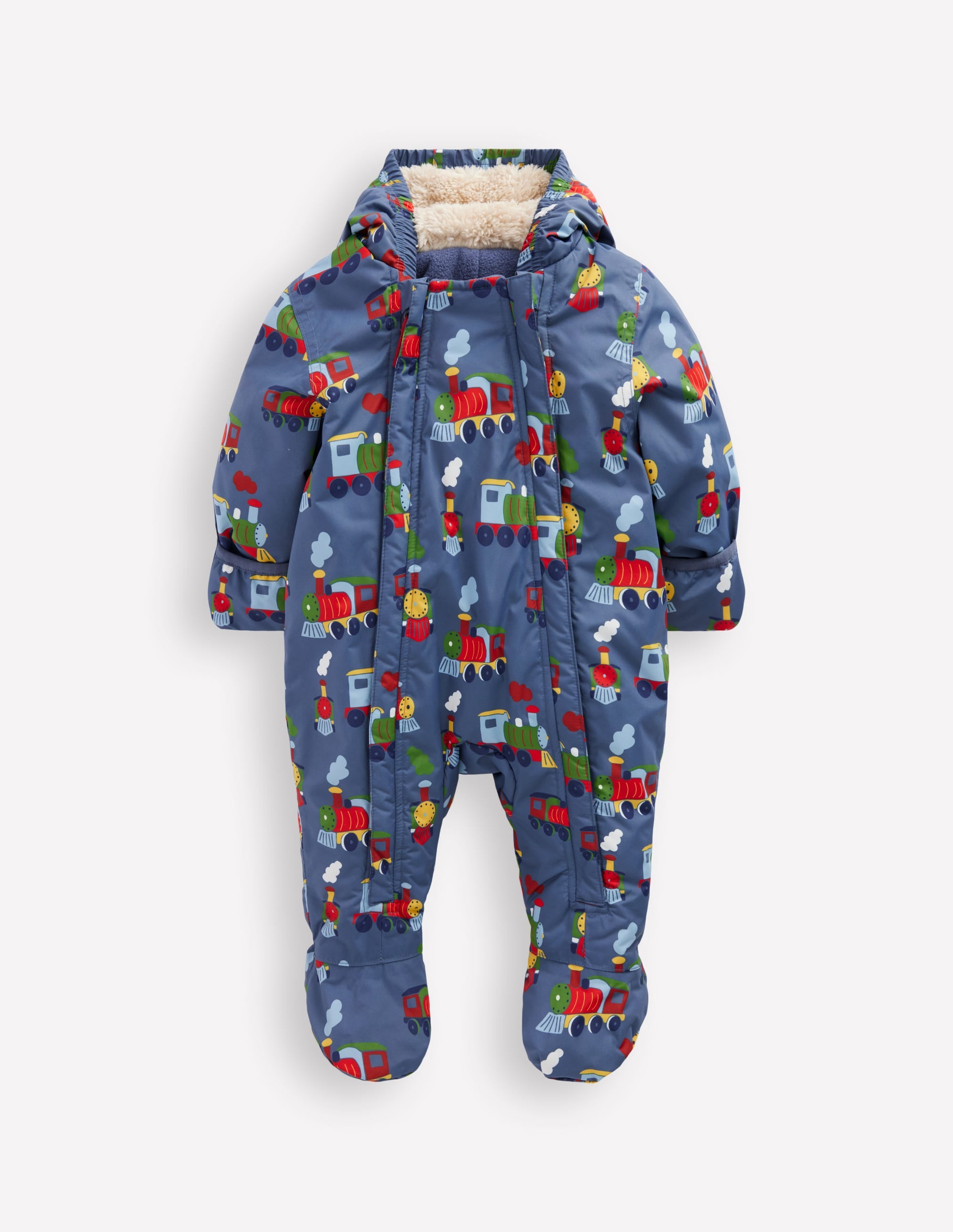 Boys Snowsuit-Blue Trains - Image 1