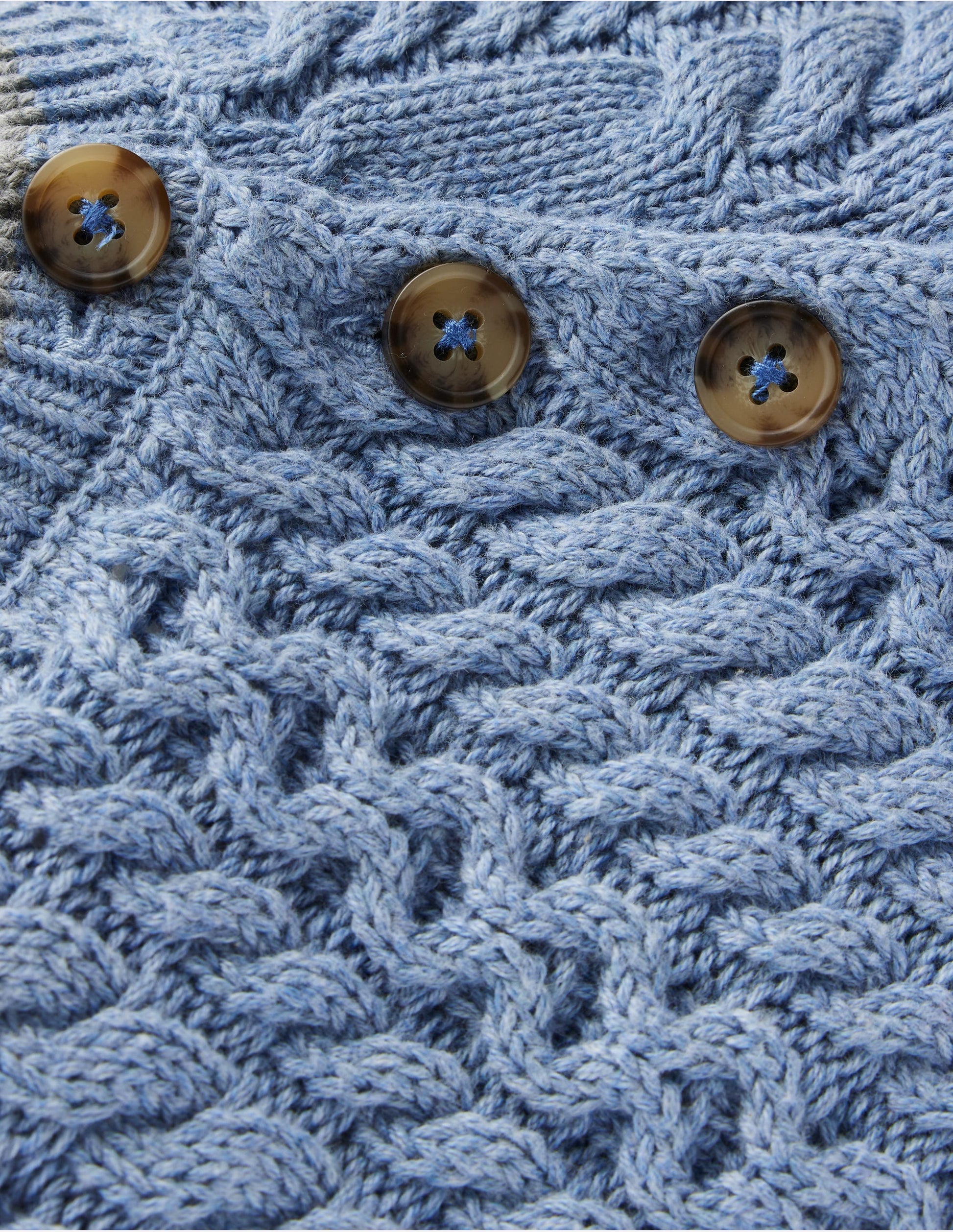 Cable Knitted Play Set-Glacier Blue Marl-3