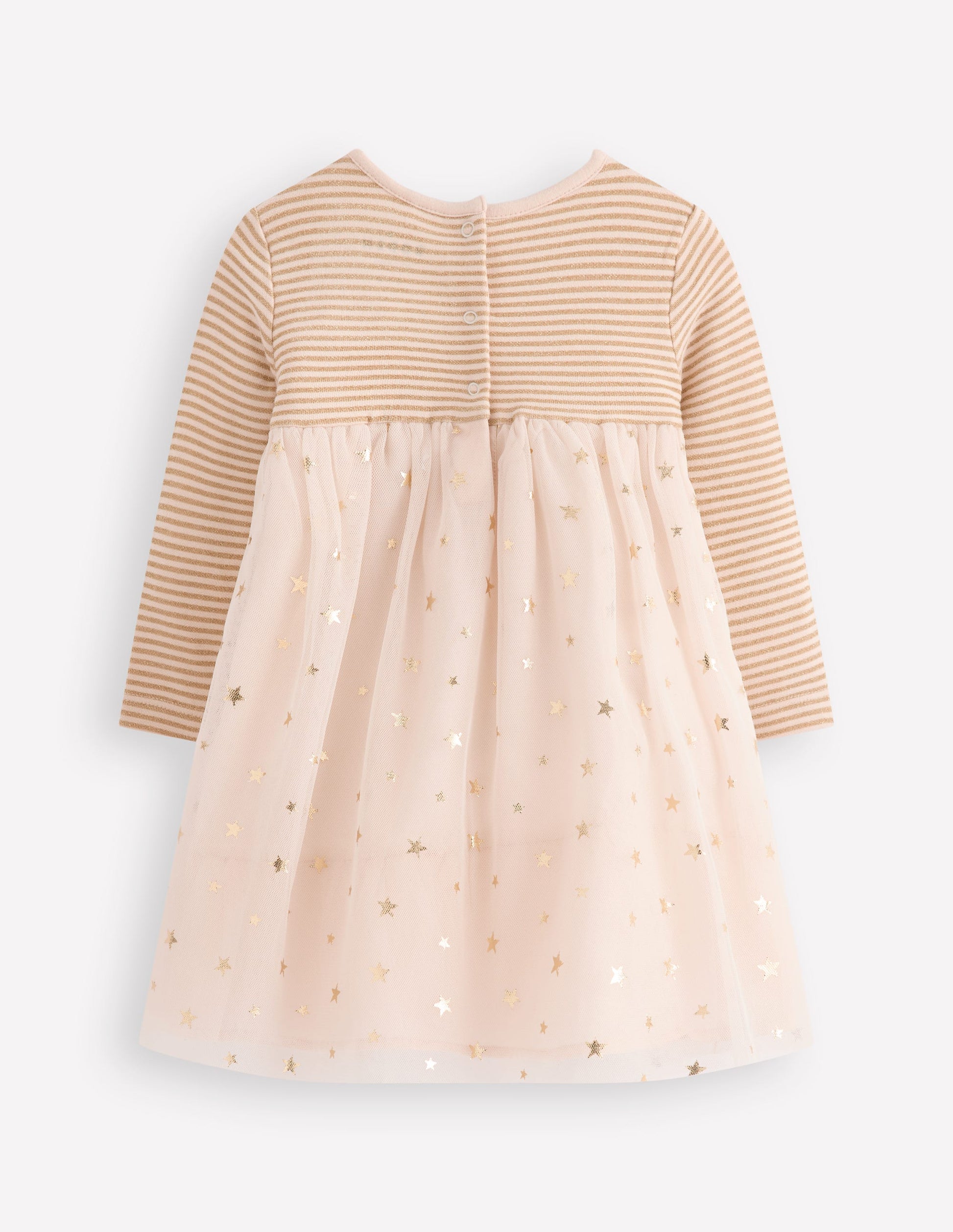 Jersey Tulle Dress-Soft Ivory/Gold Confetti-2