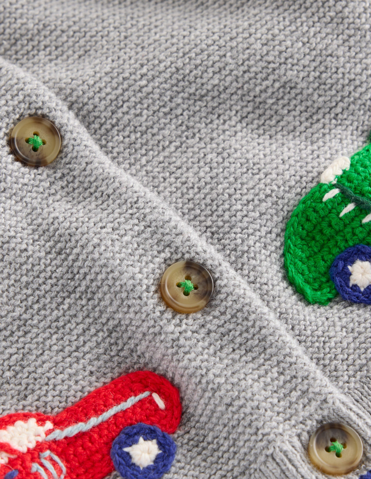 Novelty Logo Cardigan-Grey Marl Cars - Image 3