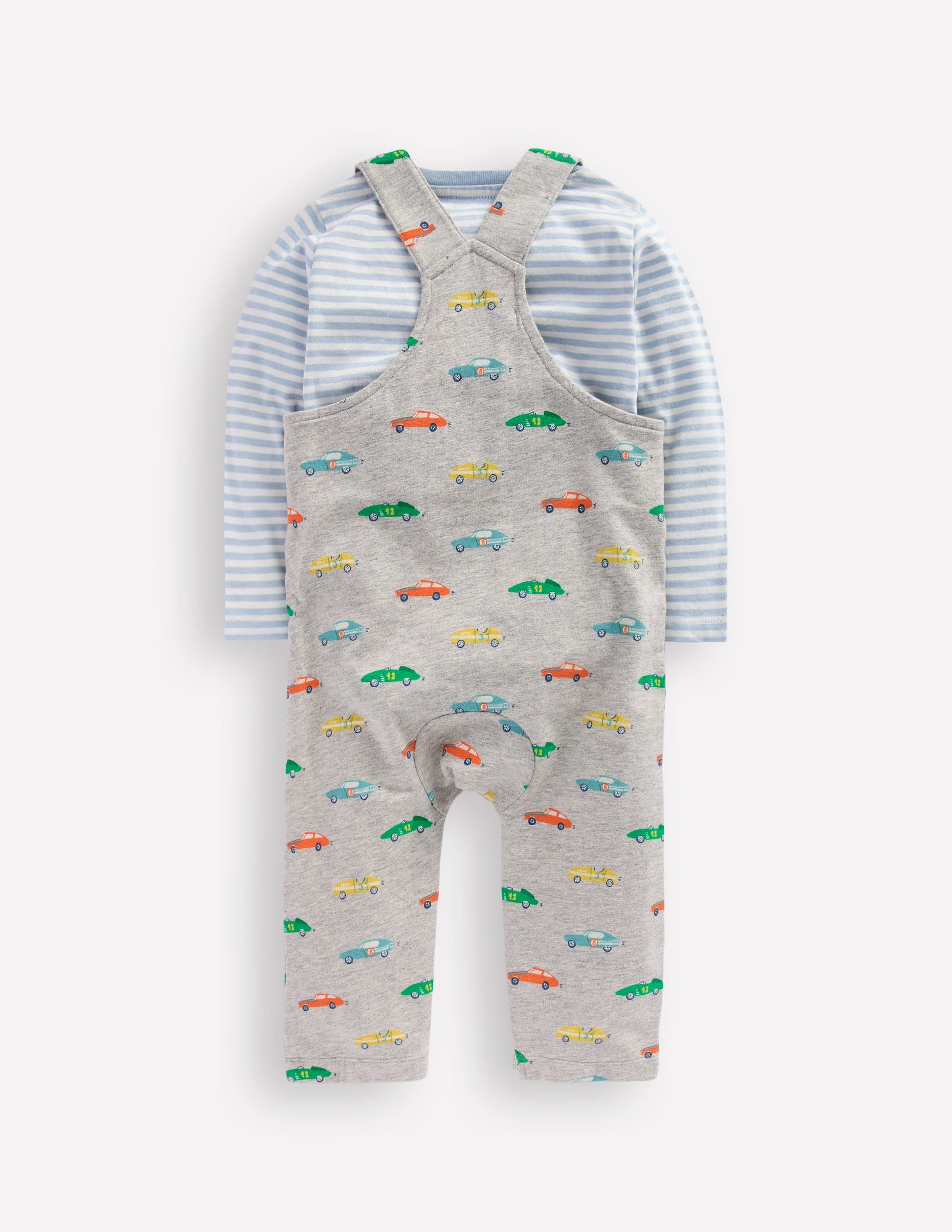 Jersey Overalls Set-Grey Marl Cars-2