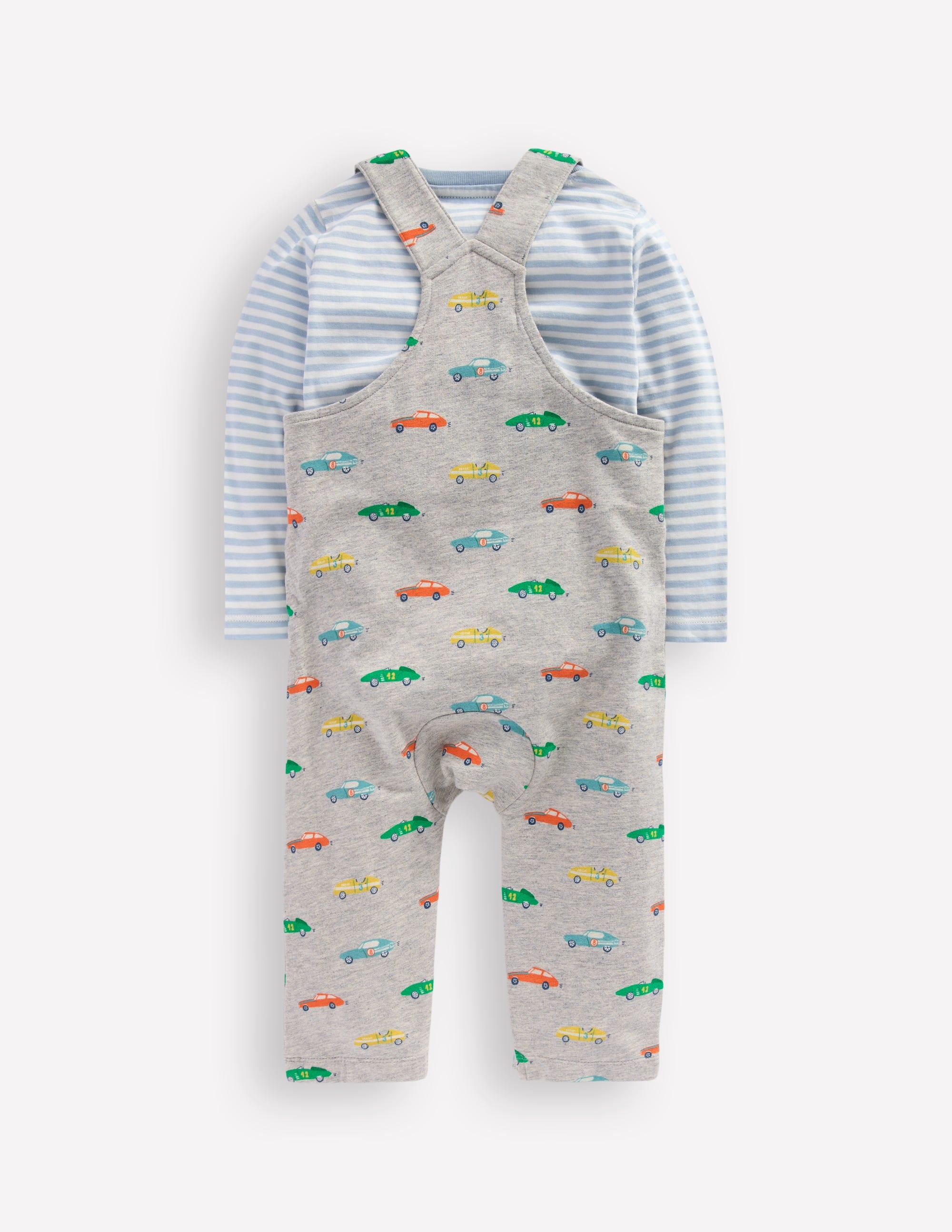 Jersey Overalls Set-Grey Marl Cars - Image 2
