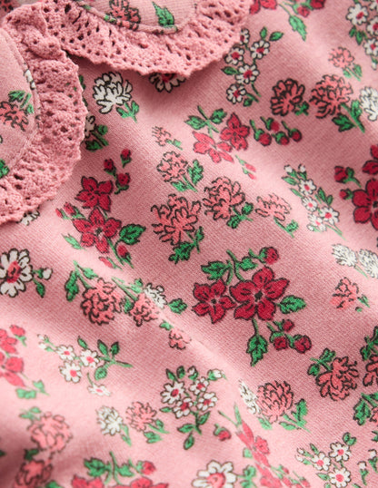 Pretty Collar Sweat Set-Pink Floral-3