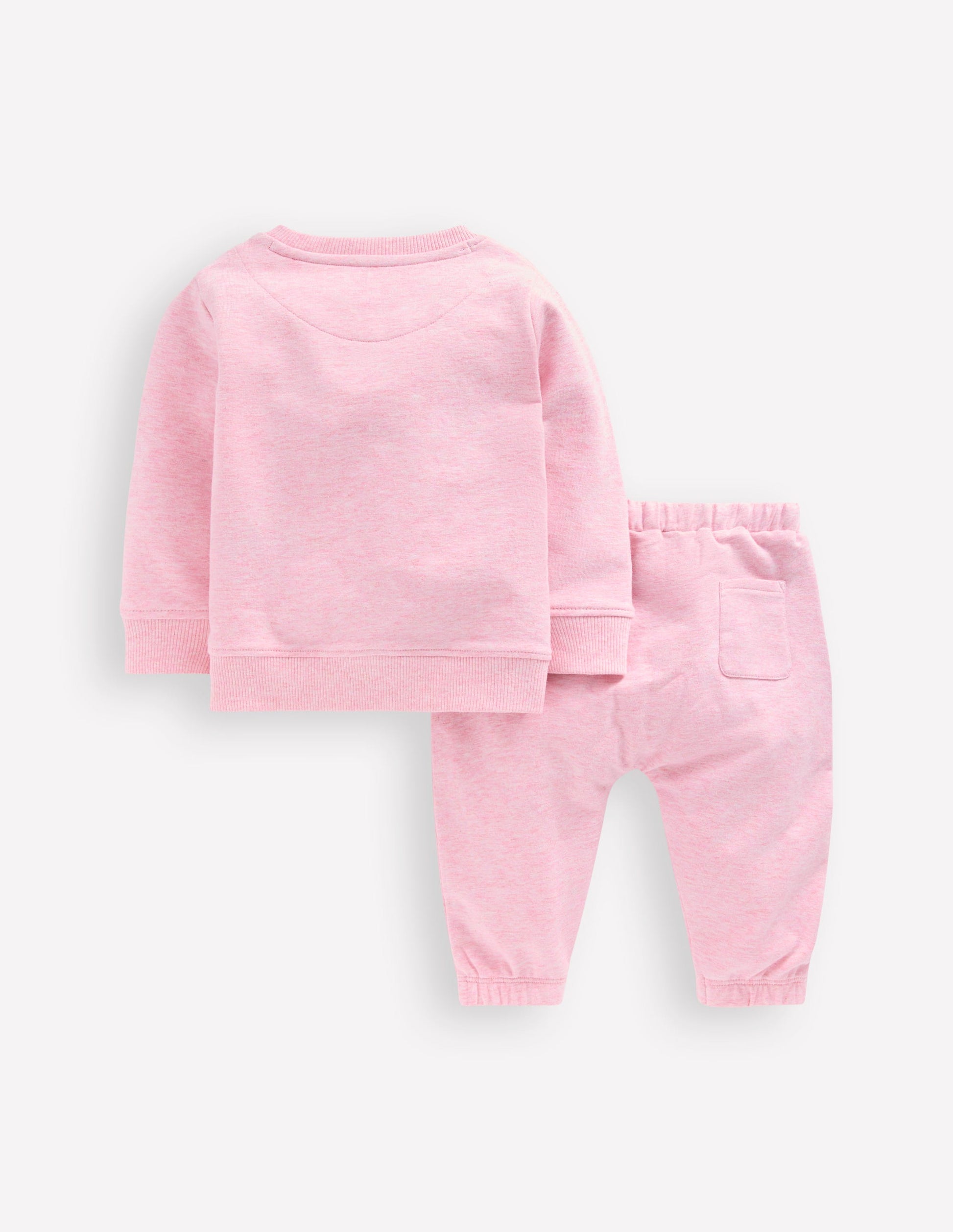 Applique Sweatshirt Set-Pink Marl Hearts-2
