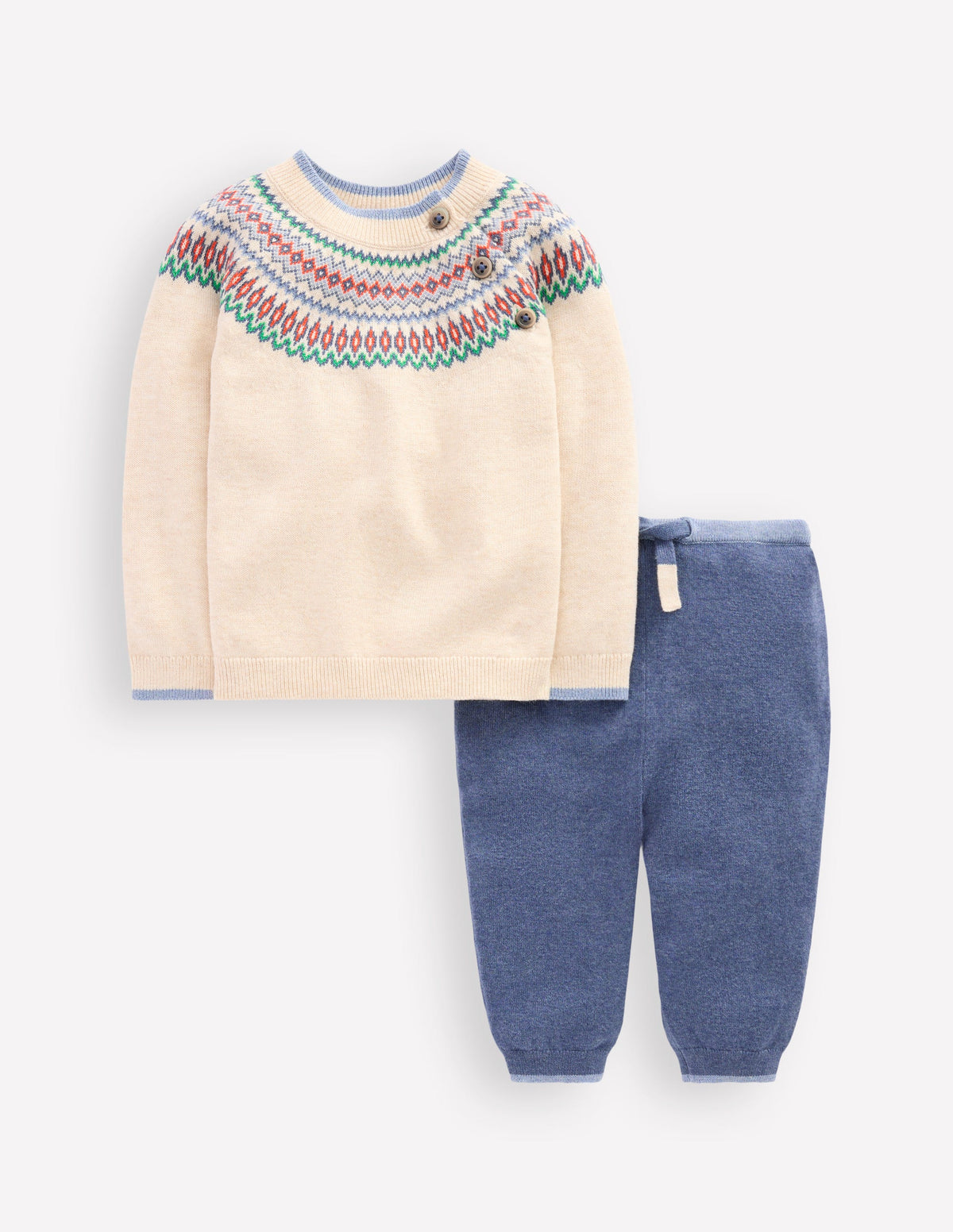 Fair Isle Knitted Play Set-Delft/Oatmeal Fair Isle - Image 1