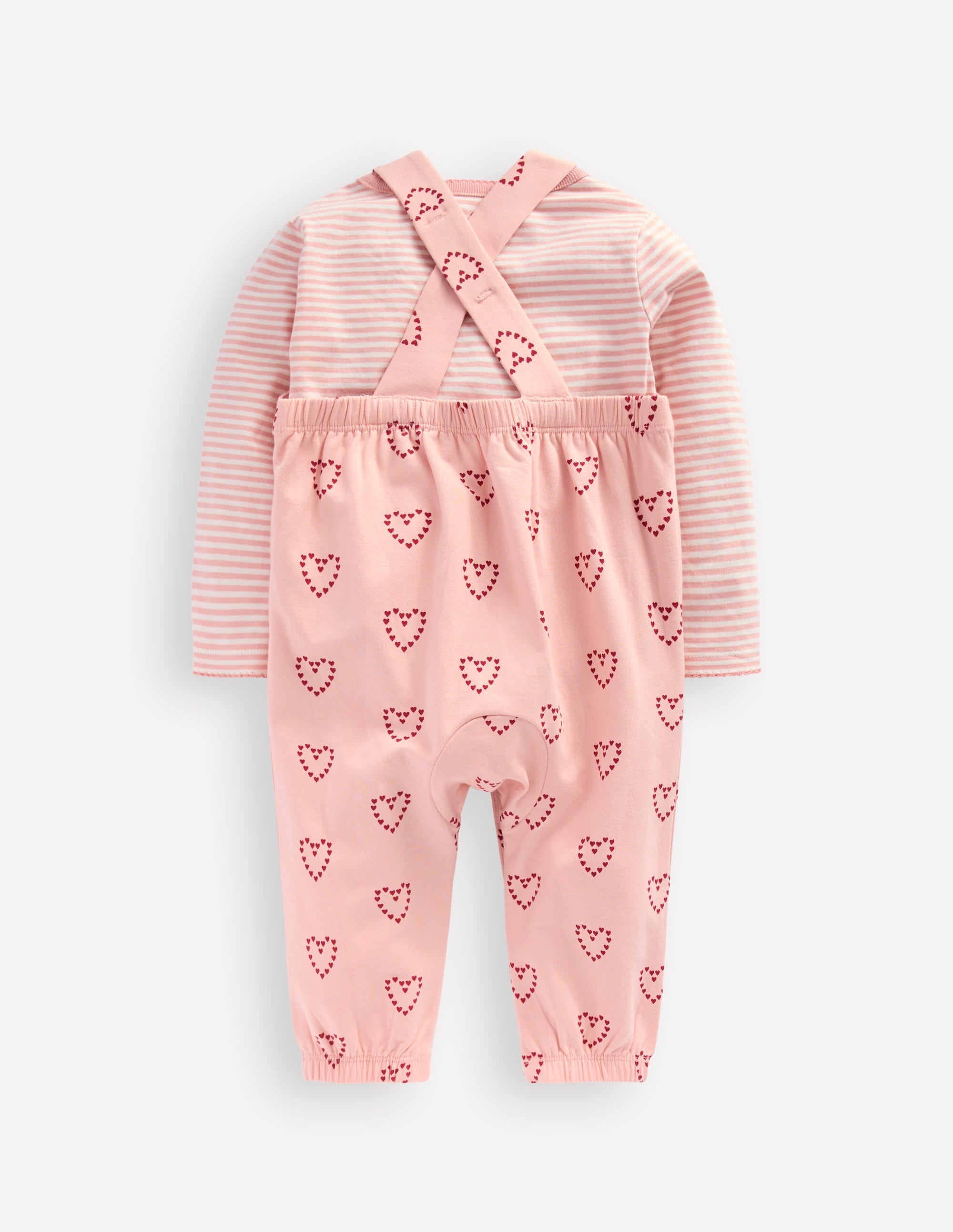 Jersey Overalls Set-Pink Hearts - Image 2