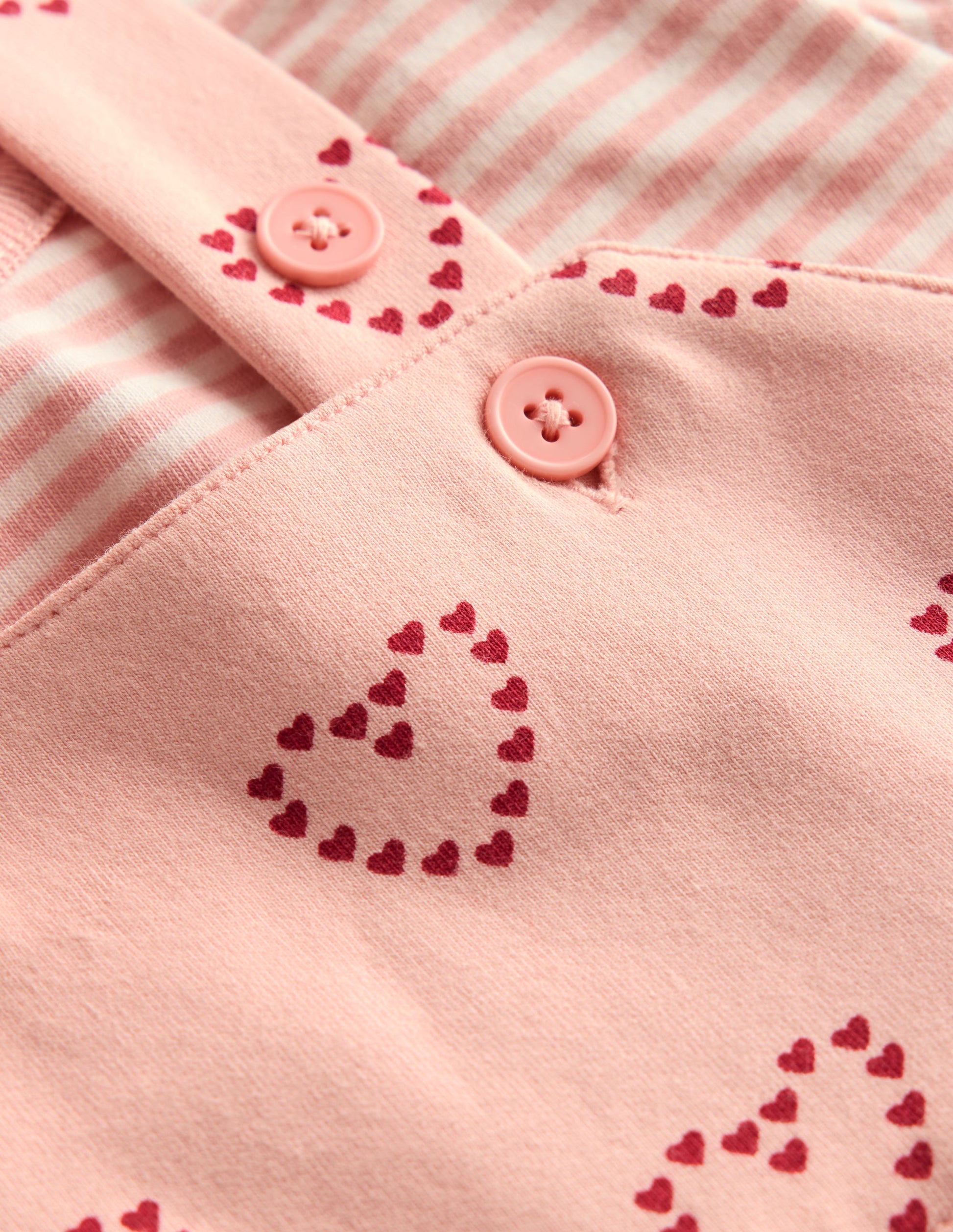 Jersey Dungaree Set-Pink Hearts-3