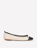 Kitty Flexi Sole Ballet Flats-Ecru/Black