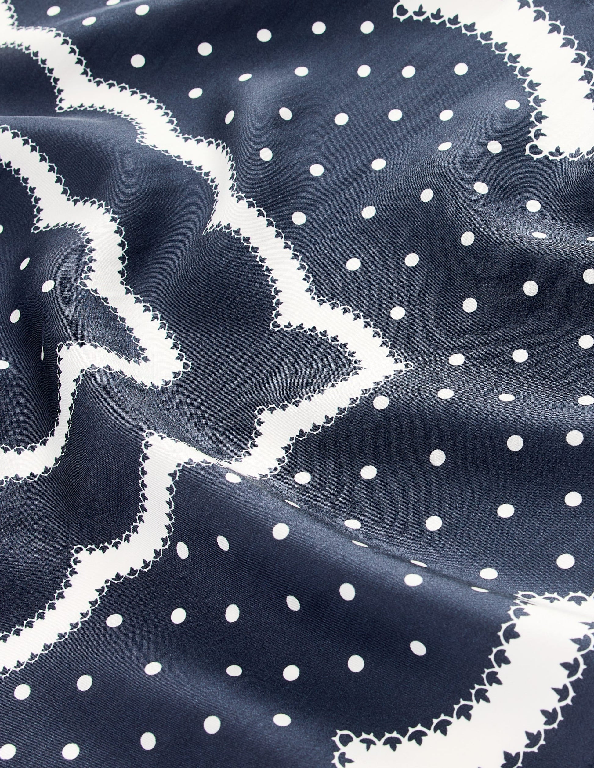 Silk Square Scarf-Navy-4