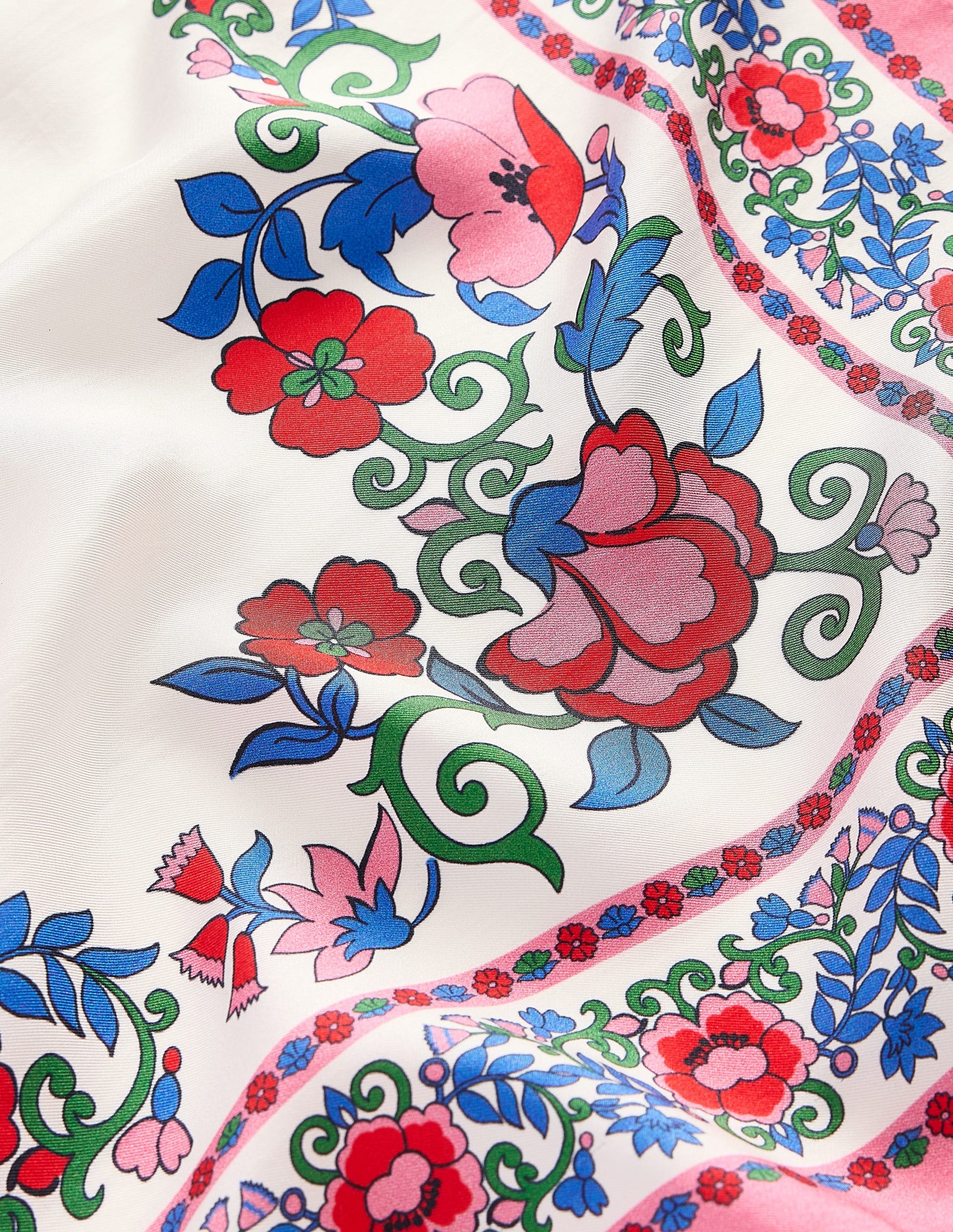 Elisabeth Silk Square Scarf-Multi, Ornamental Lattice-4