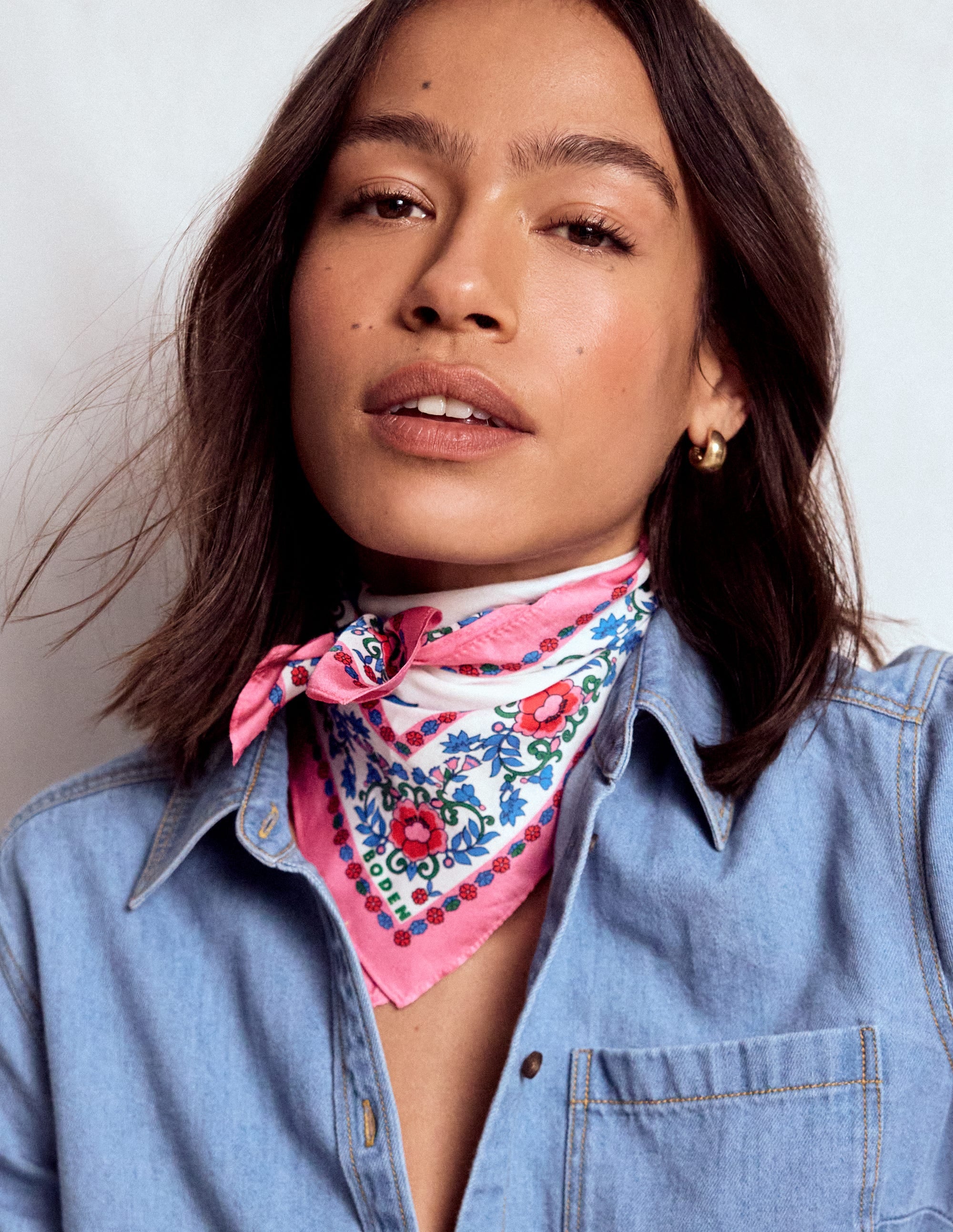 Elisabeth Silk Square Scarf-Multi, Ornamental Lattice - Image 2
