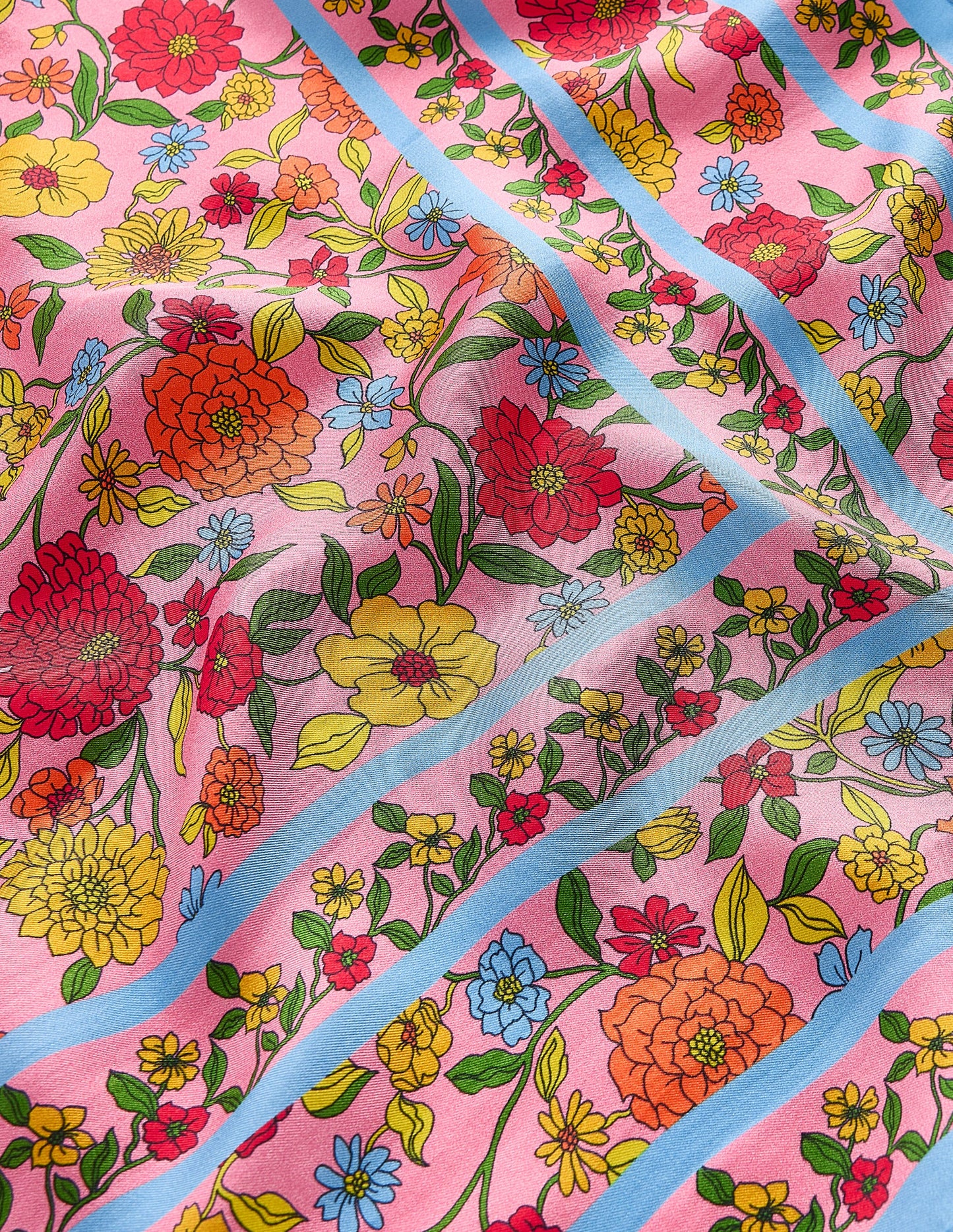 Silk Square Scarf-Multi, Dahlia Trail Scarf