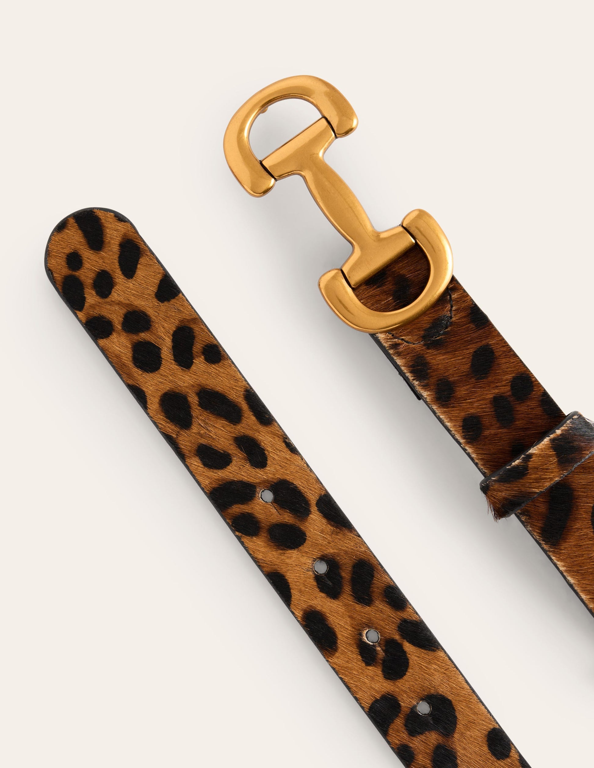Iris Snaffle-Trim Leather Belt-Leopard-3