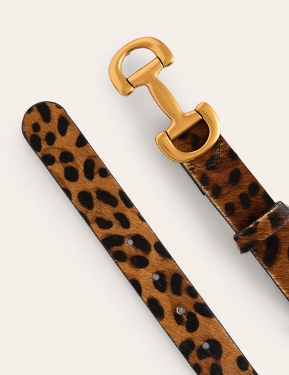 Iris Snaffle-Trim Leather Belt-Leopard-3