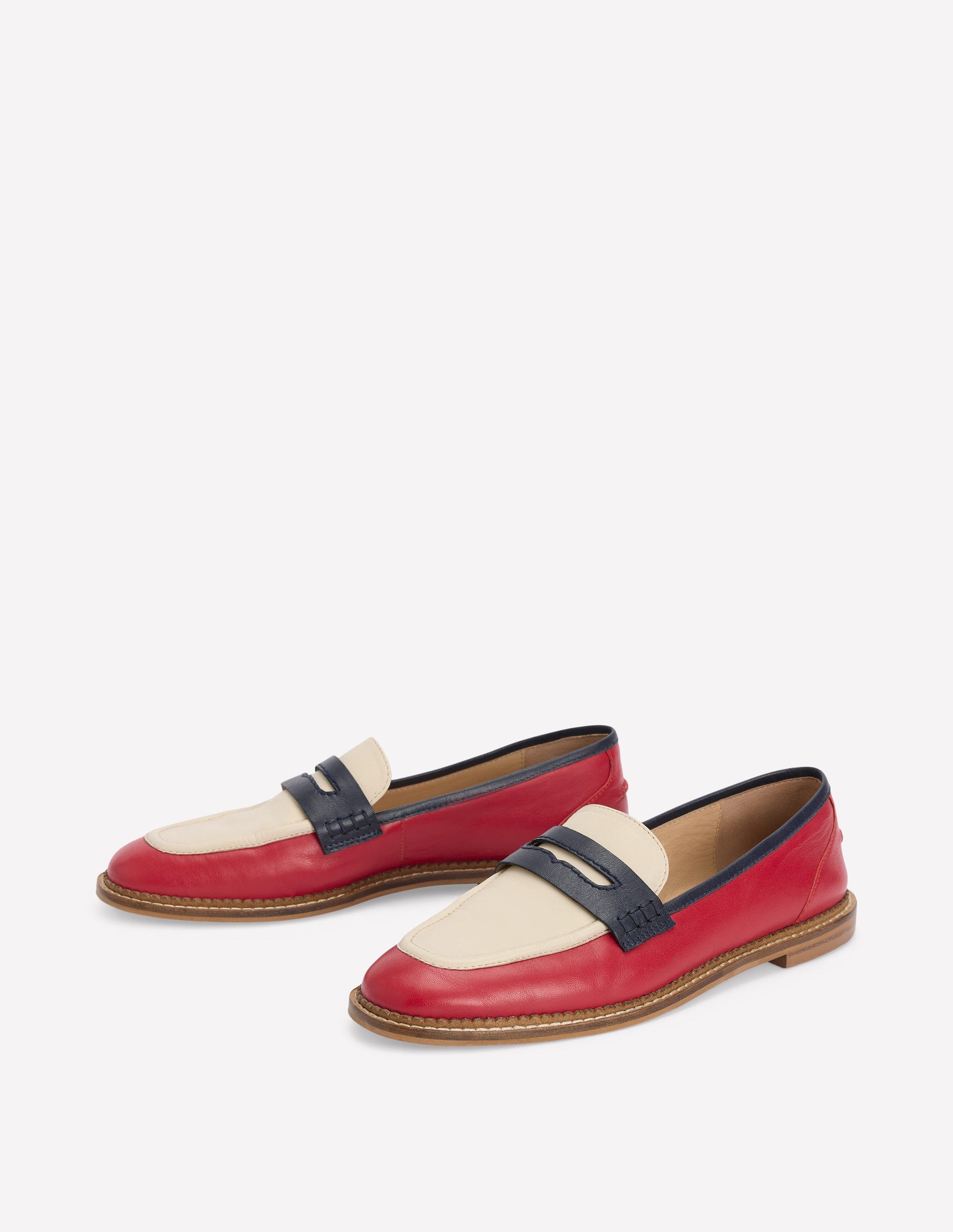 Nya Penny Loafers-Pillarbox Red/Navy-3