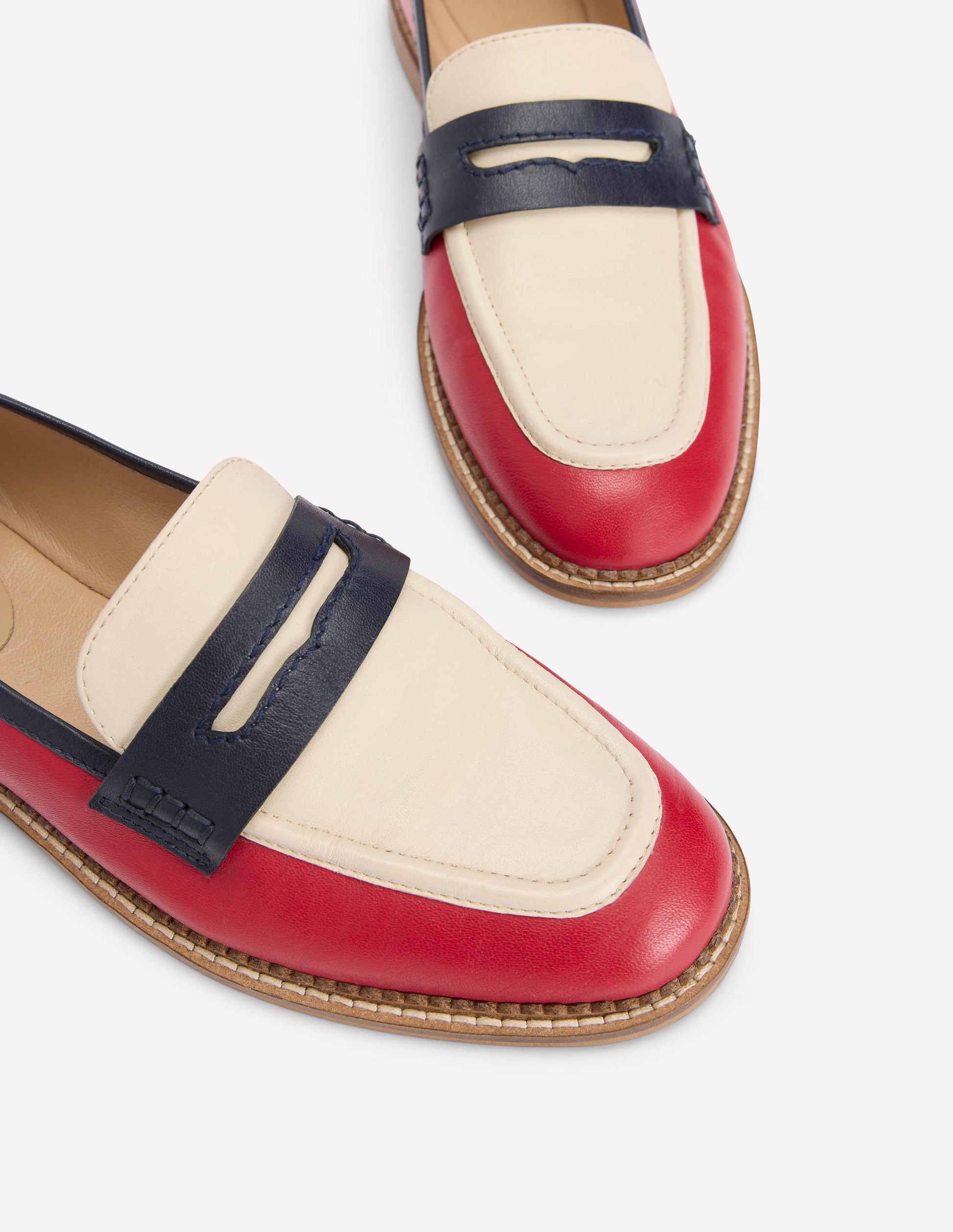 Nya Penny Loafers-Pillarbox Red/Navy-4