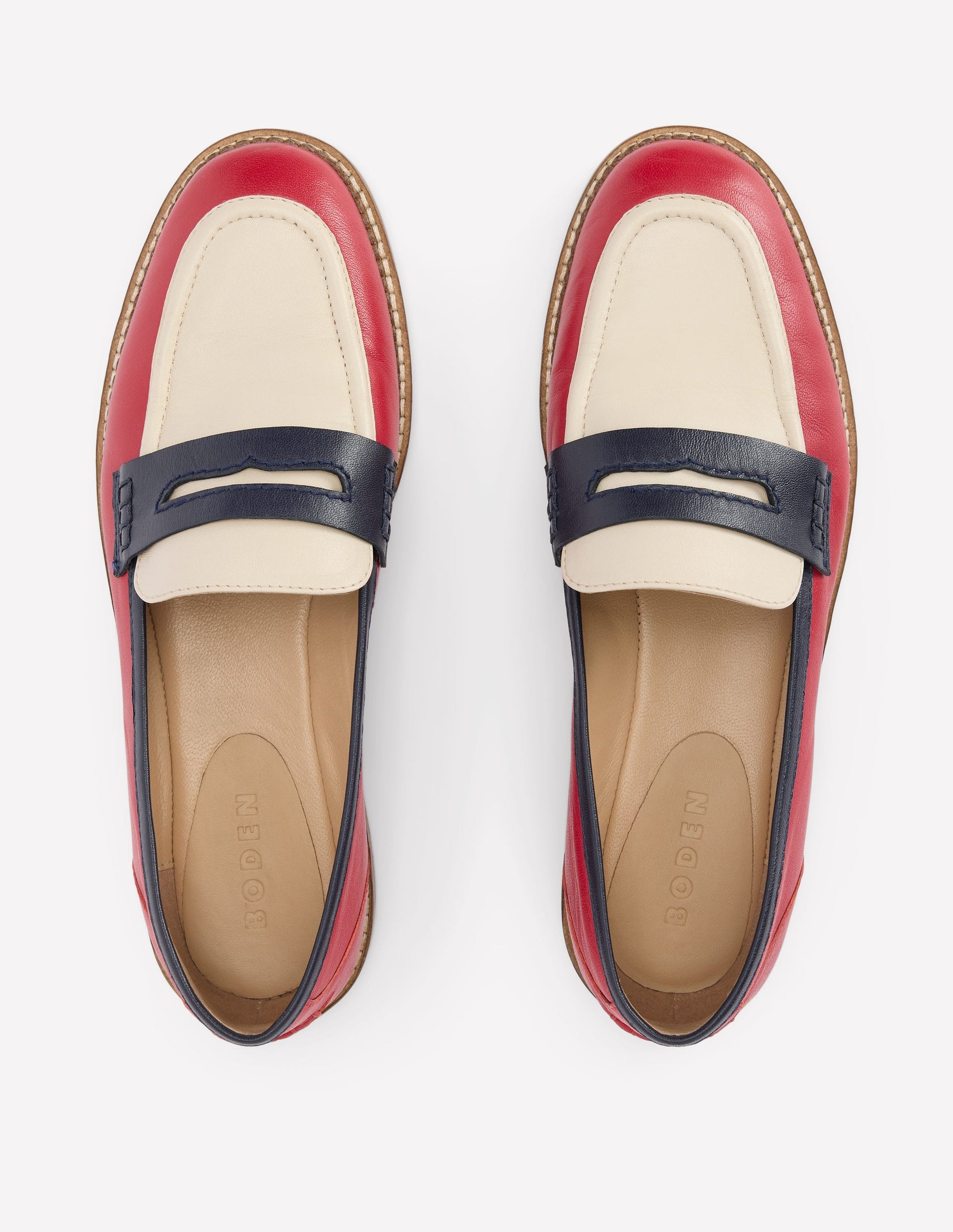 Nya Penny Loafers-Pillarbox Red/Navy-5