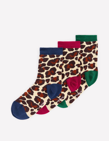 3 Pack Novelty Socks-Leopard-1