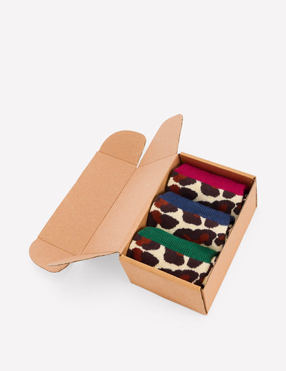 3 Pack Novelty Socks-Leopard-3