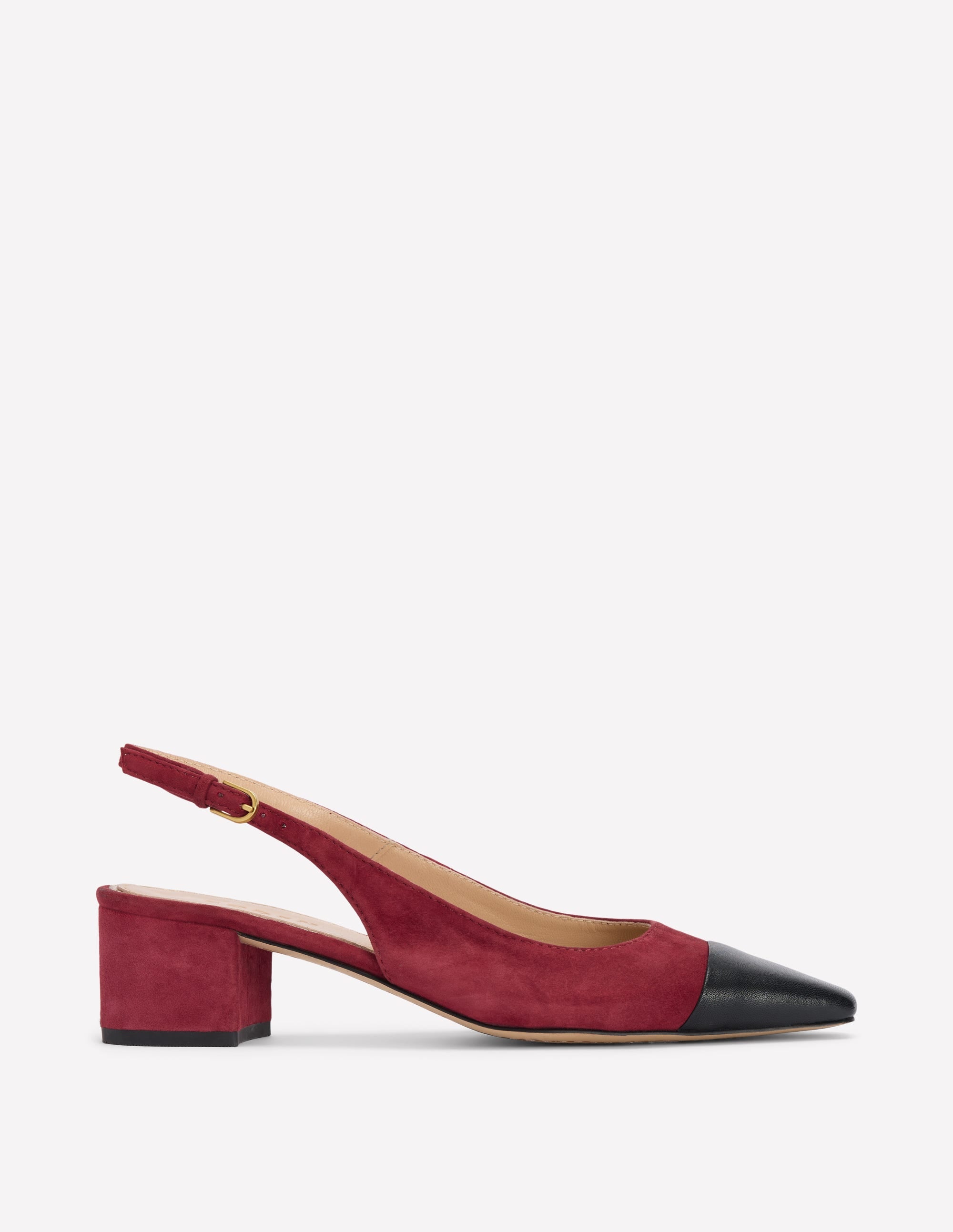 Ailsa Block Heel Slingbacks-Oxblood - Image 1