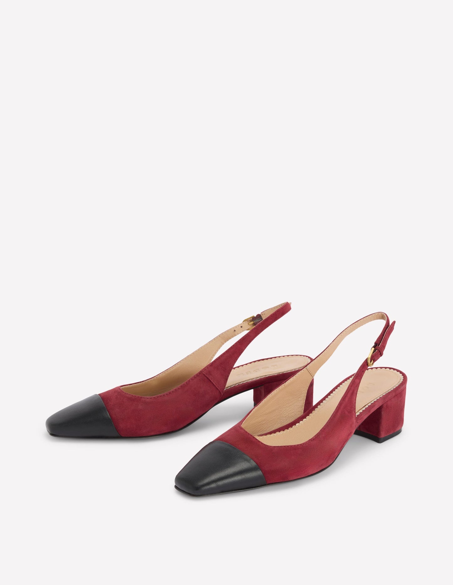 Ailsa Block Heel Slingbacks-Oxblood