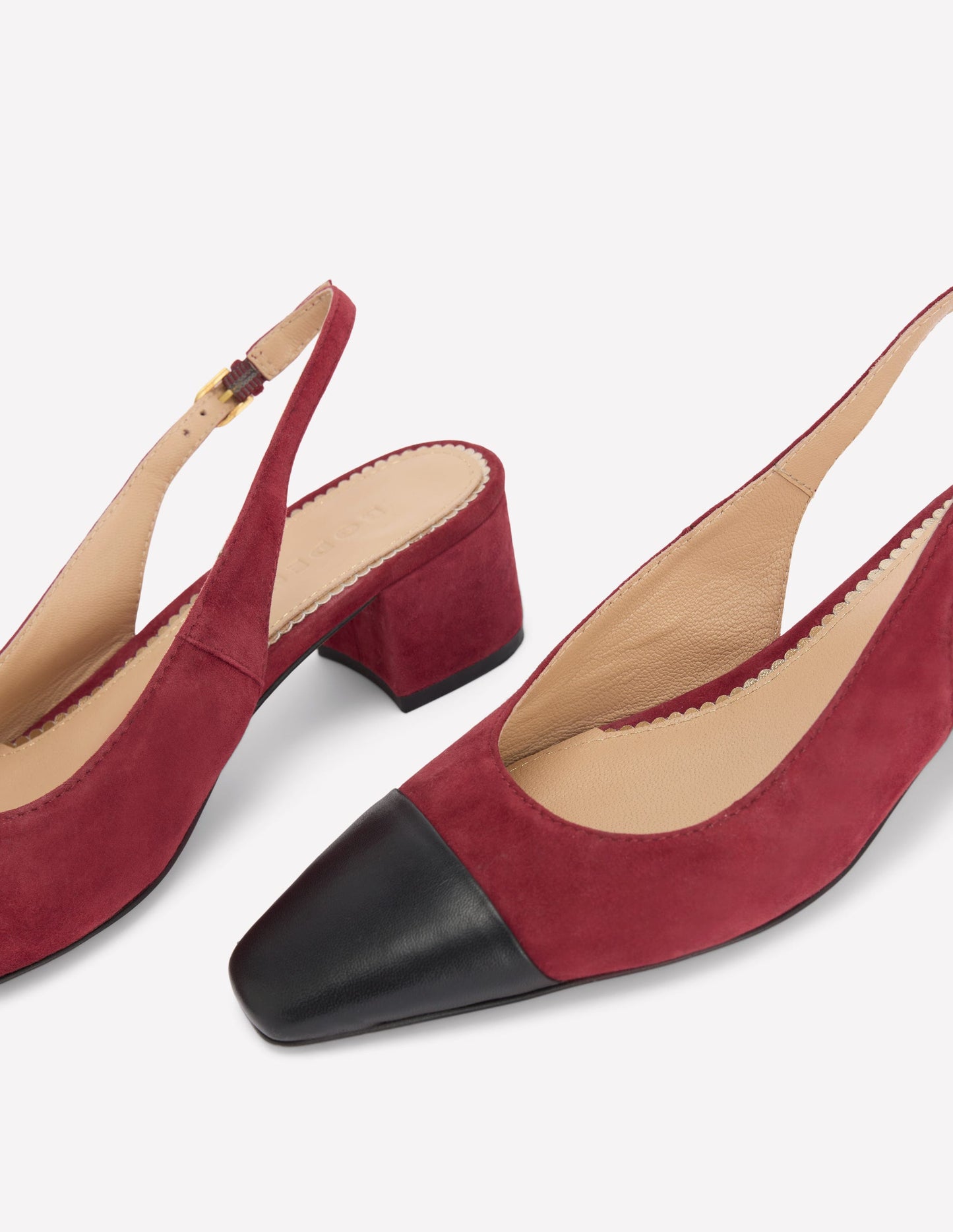 Ailsa Block Heel Slingbacks-Oxblood