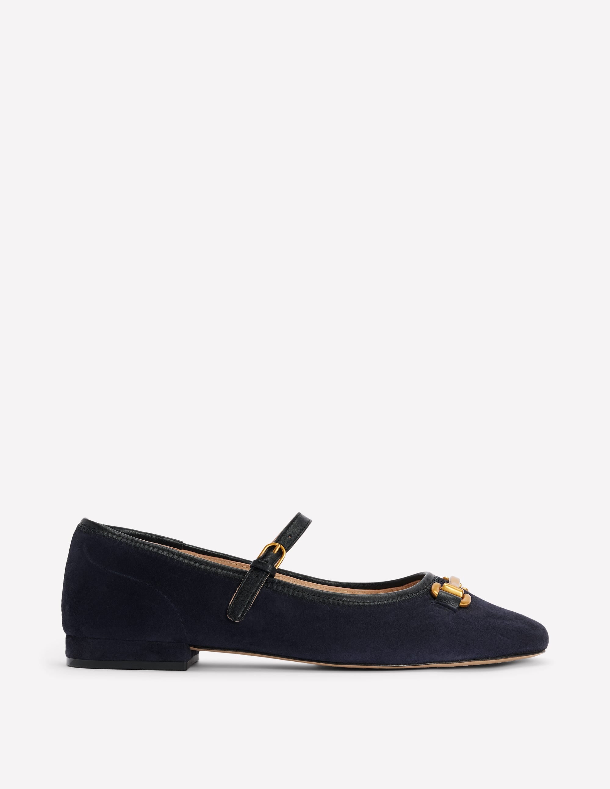 Iris Snaffle Mary Jane Flats-Dark Navy - Image 1