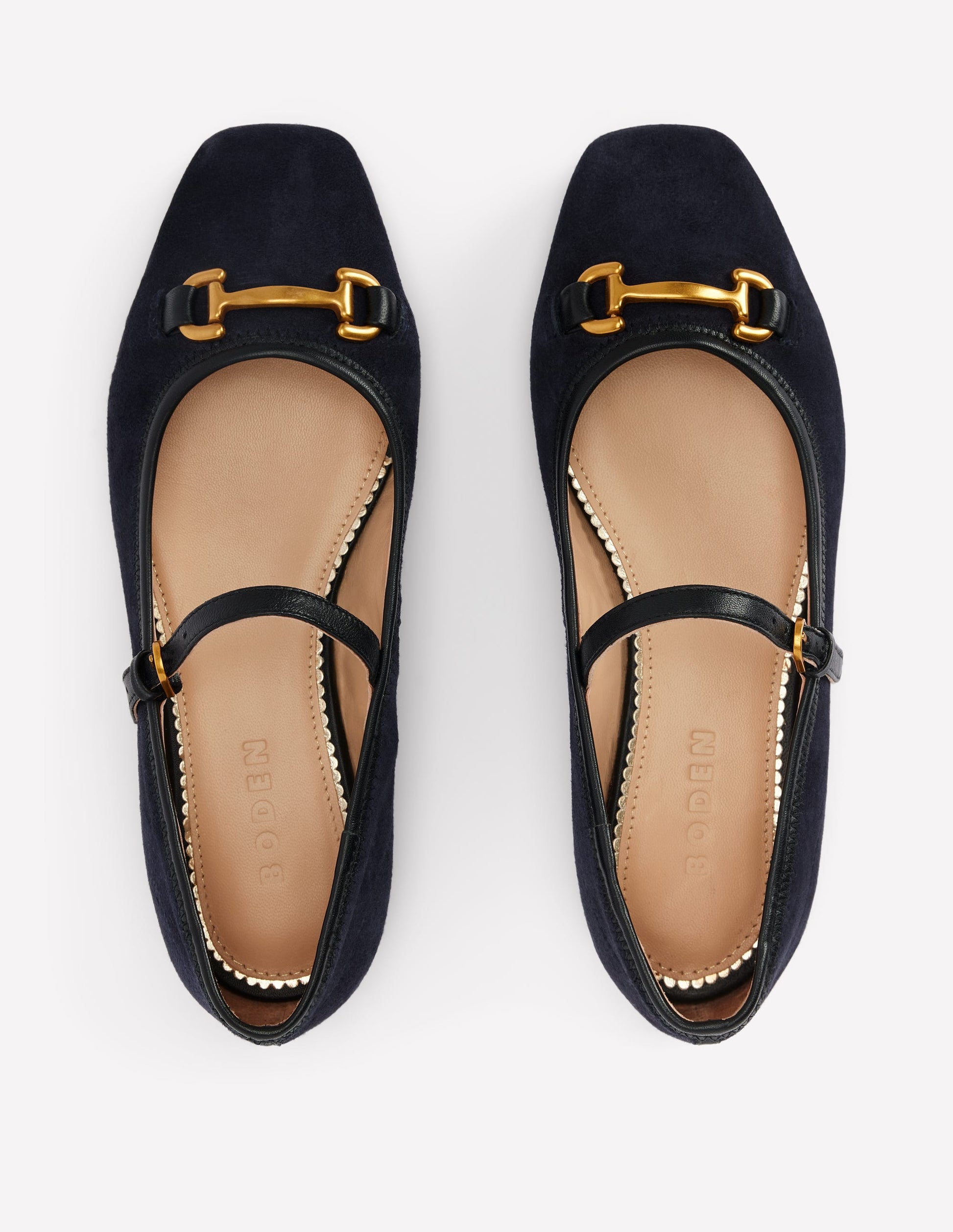 Iris Snaffle Mary Jane Flats-Dark Navy-5