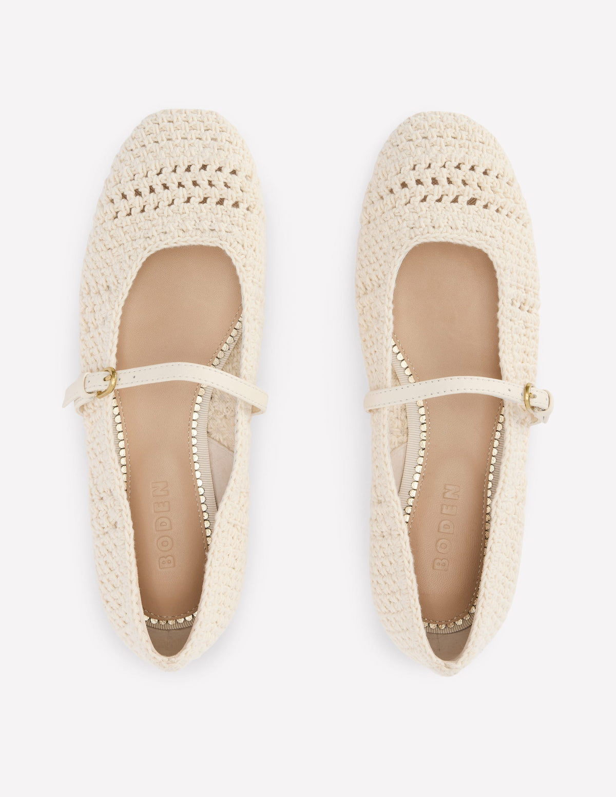 Crochet Mary Jane Flats-Ecru - Image 6