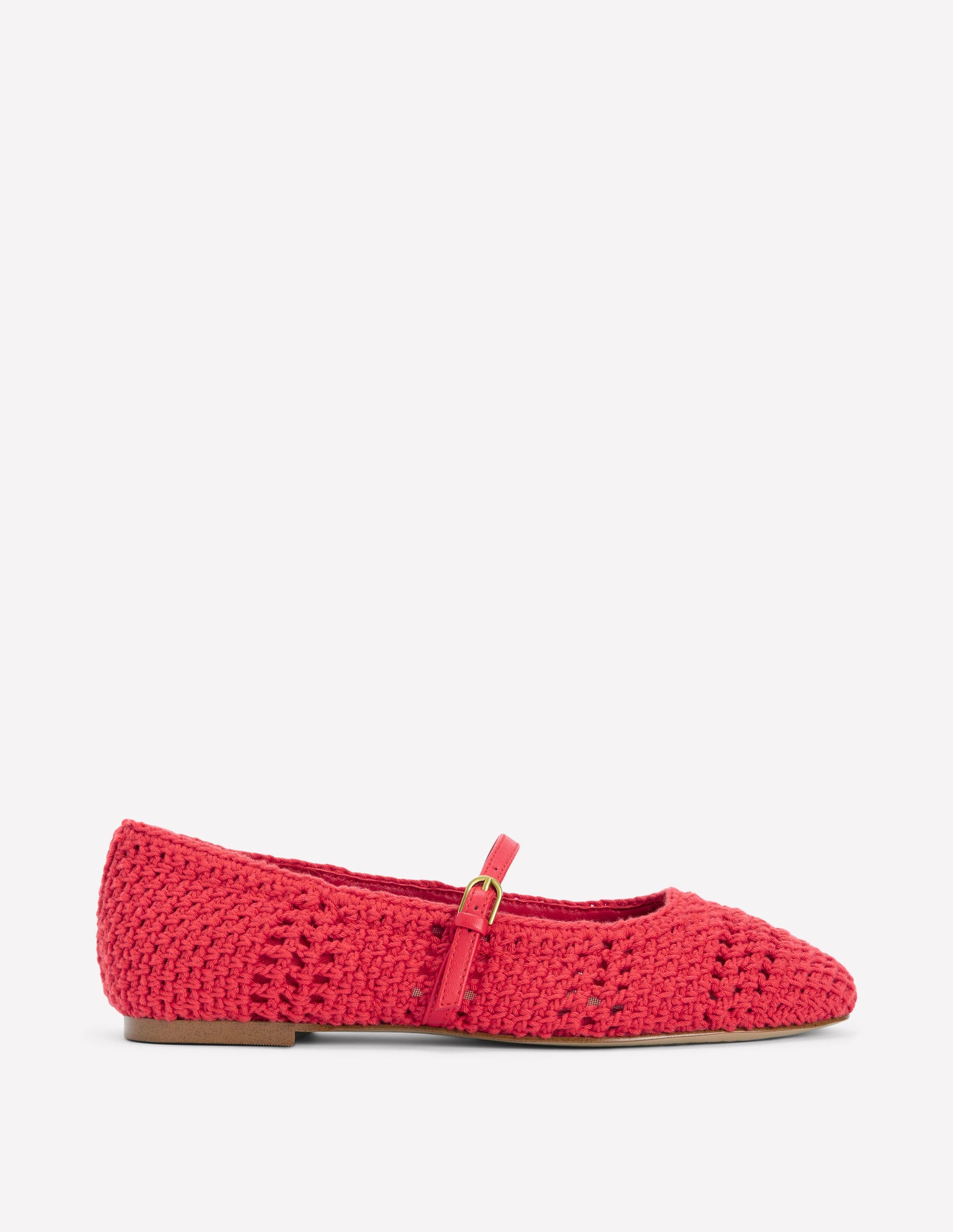 Crochet Mary Jane Flats-Post box Red-1