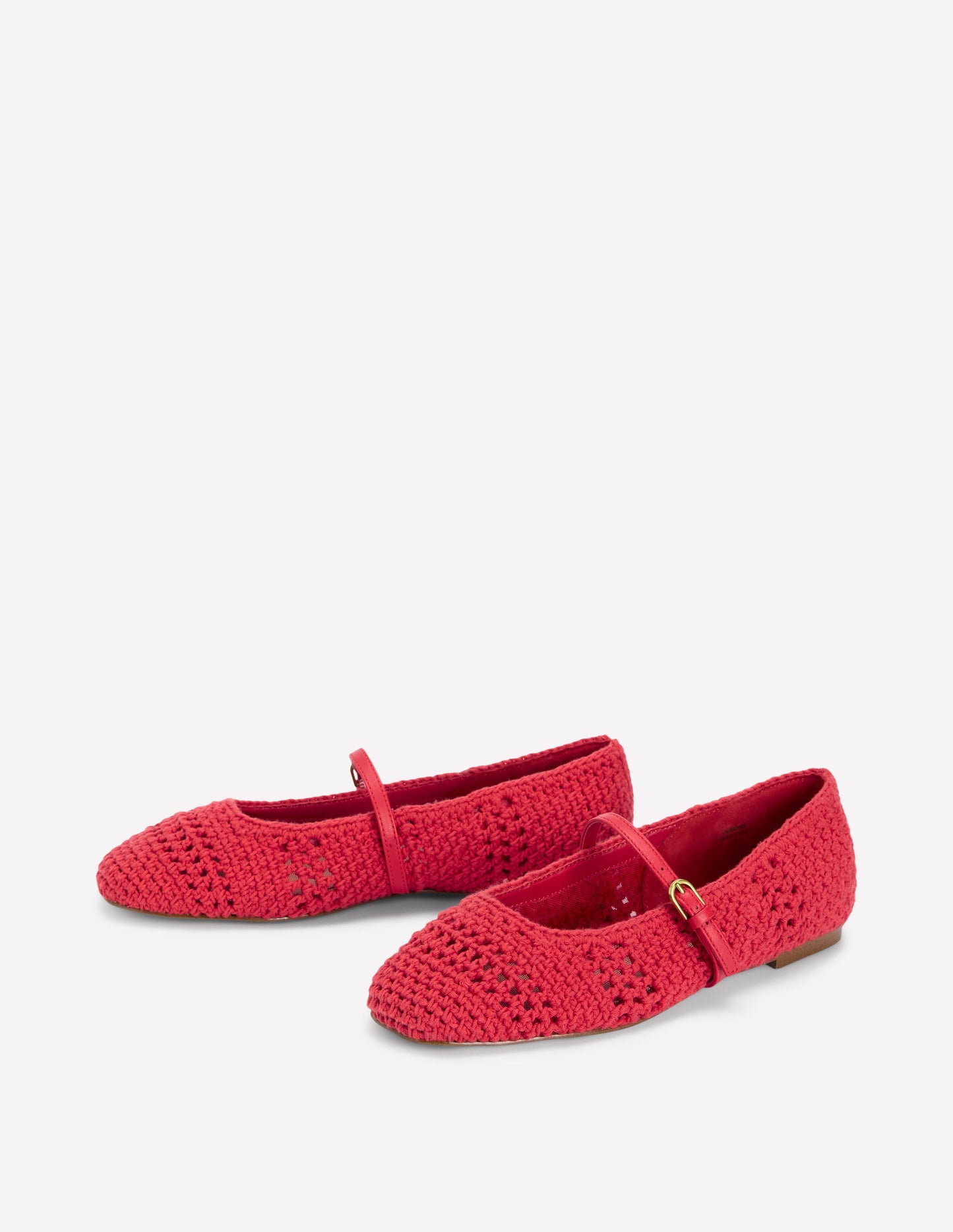 Crochet Mary Jane Flats-Post box Red
