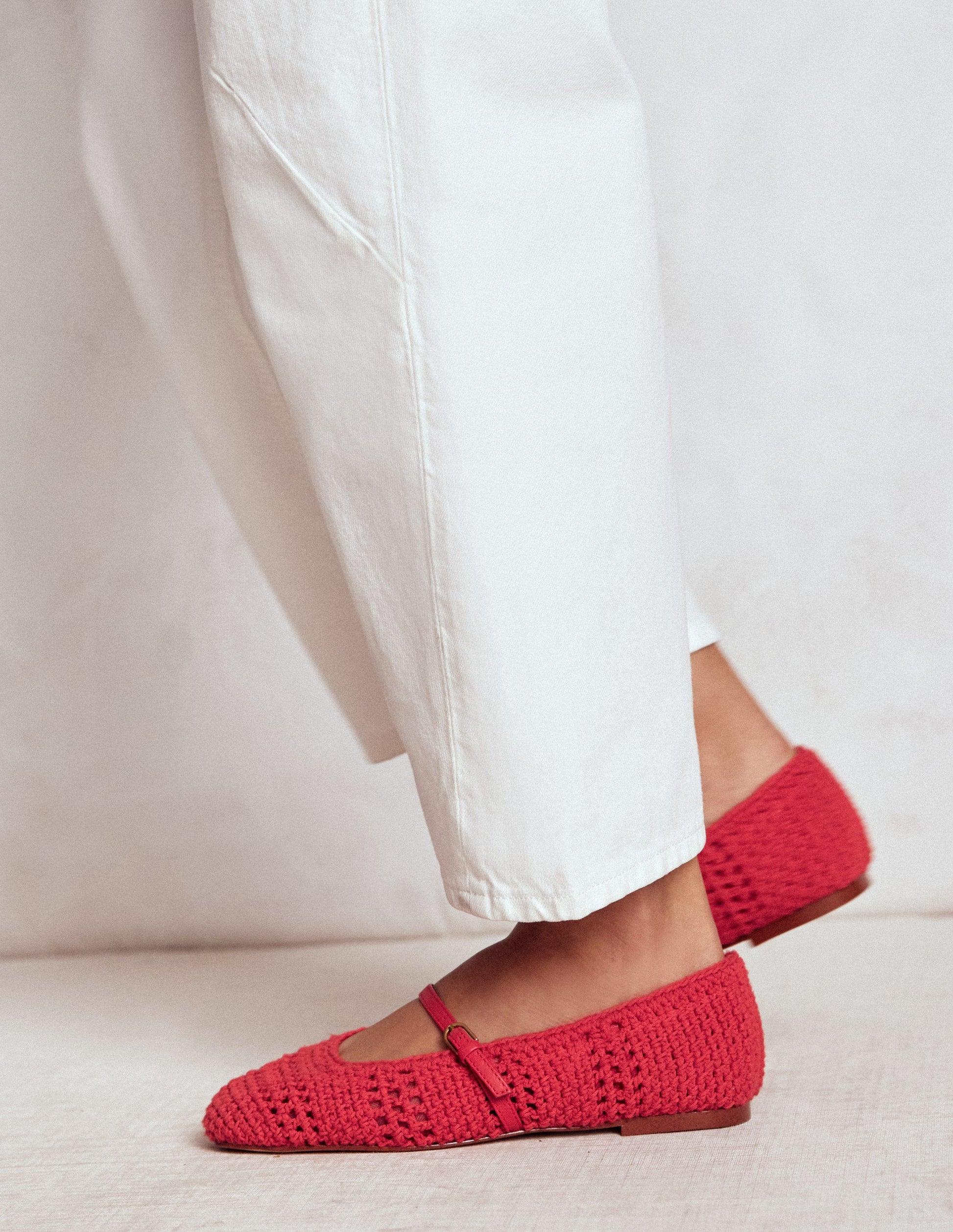 Crochet Mary Jane Flats-Post box Red-2