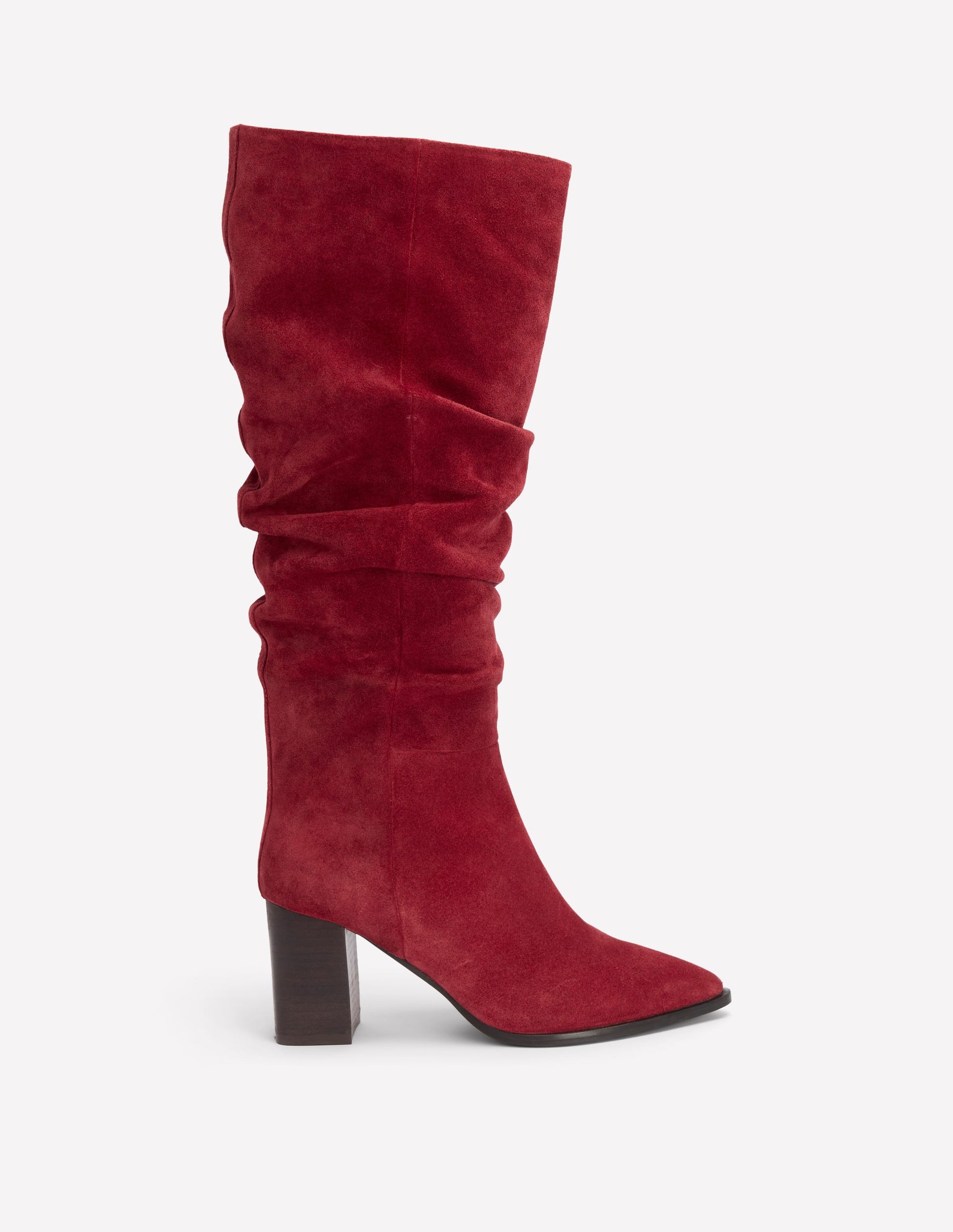 Vera Block Heel Point Boots-Red-1