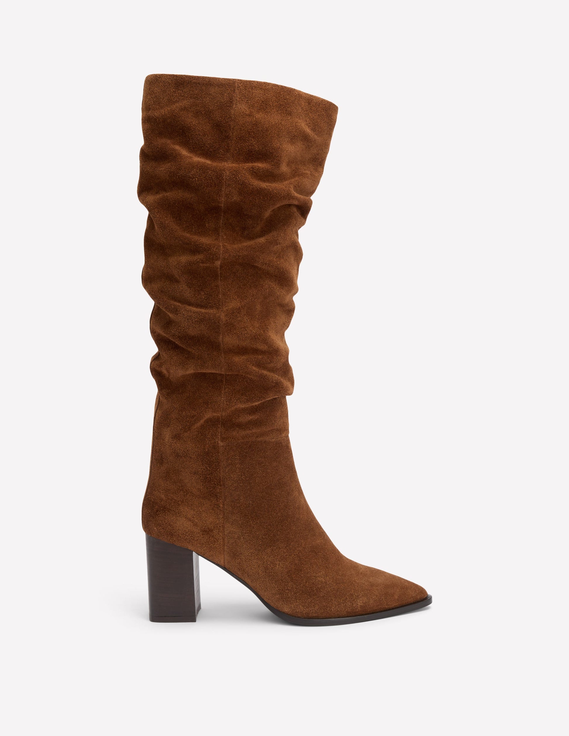 Vera Block Heel Point Boots-Tan-1