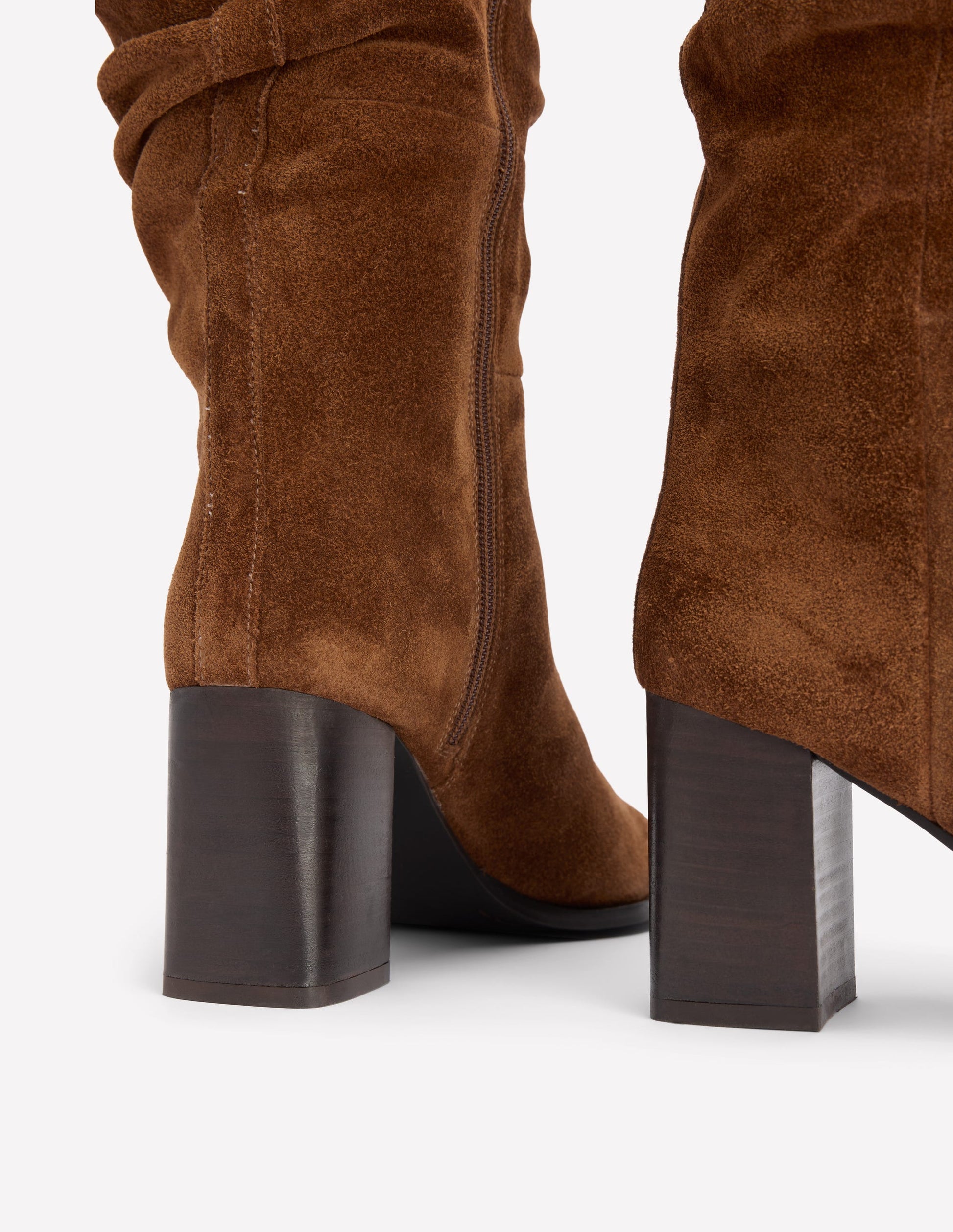 Vera Block Heel Point Boots-Tan-4