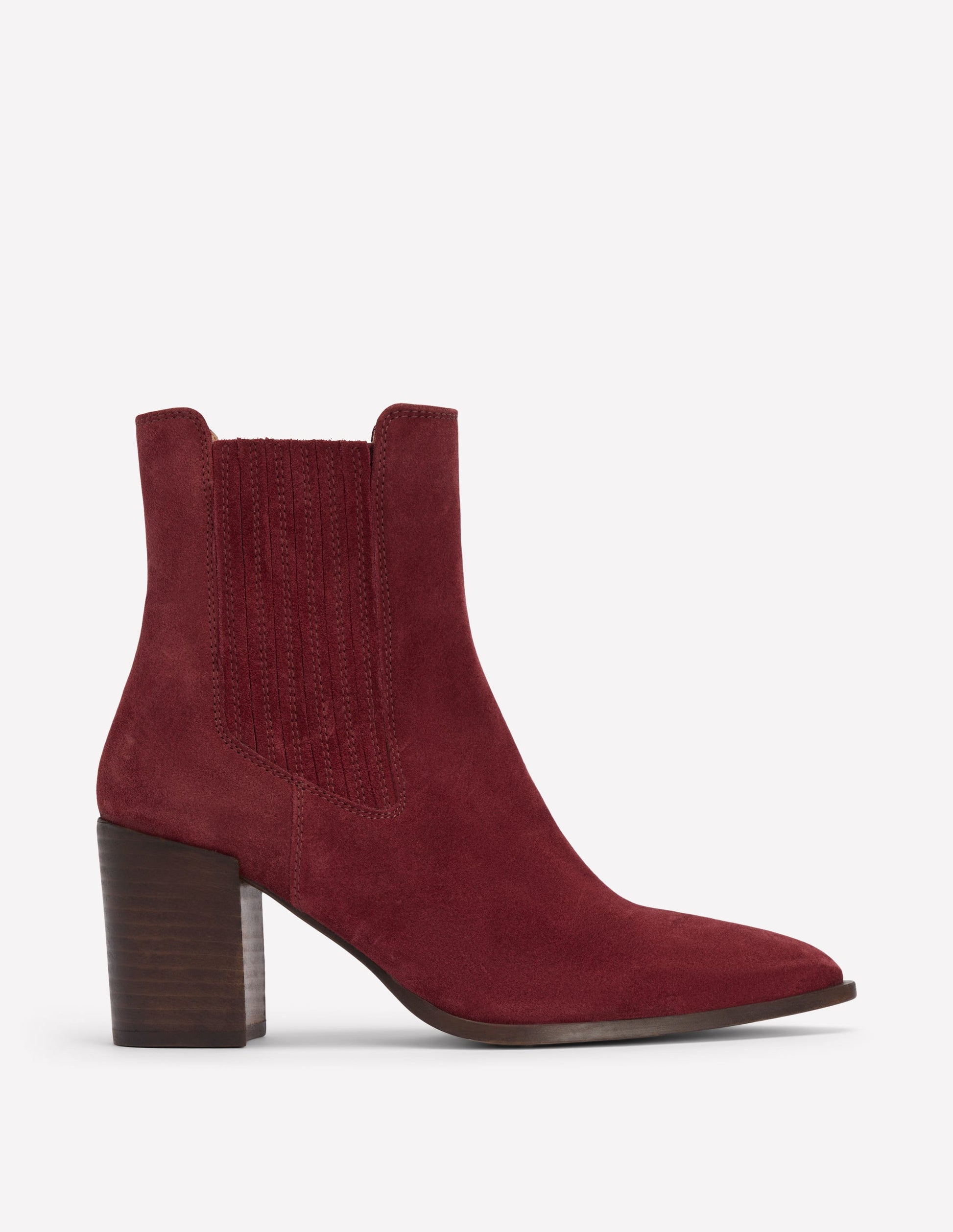 Point Casual Ankle Boots-Oxblood-1