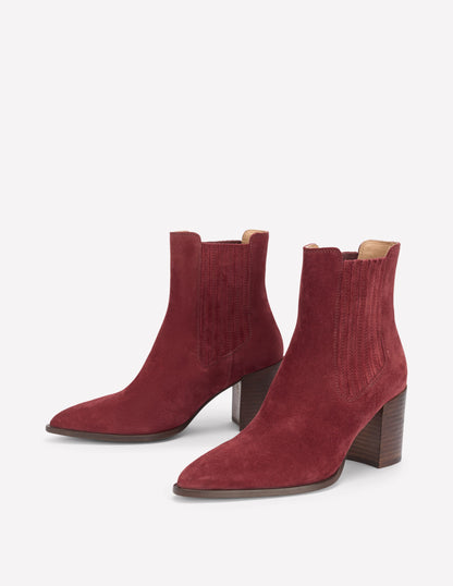 Point Casual Ankle Boots-Oxblood-3