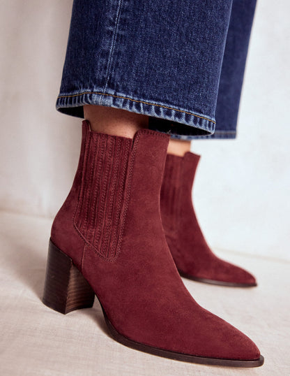 Point Casual Ankle Boots-Oxblood-2