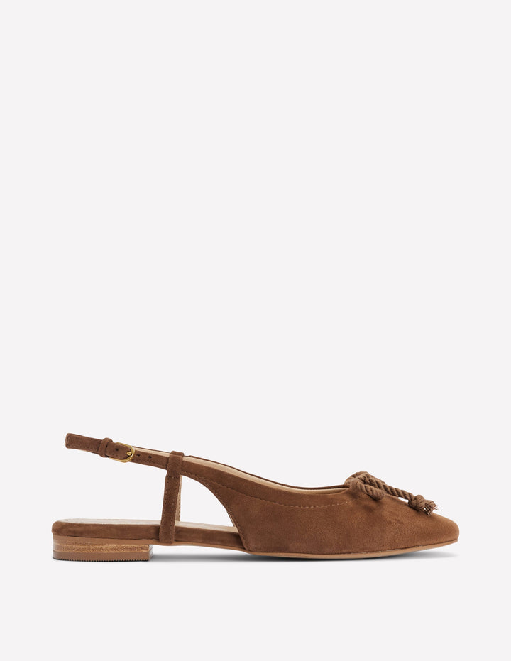 Easy Slingback Flats-Raw Umber